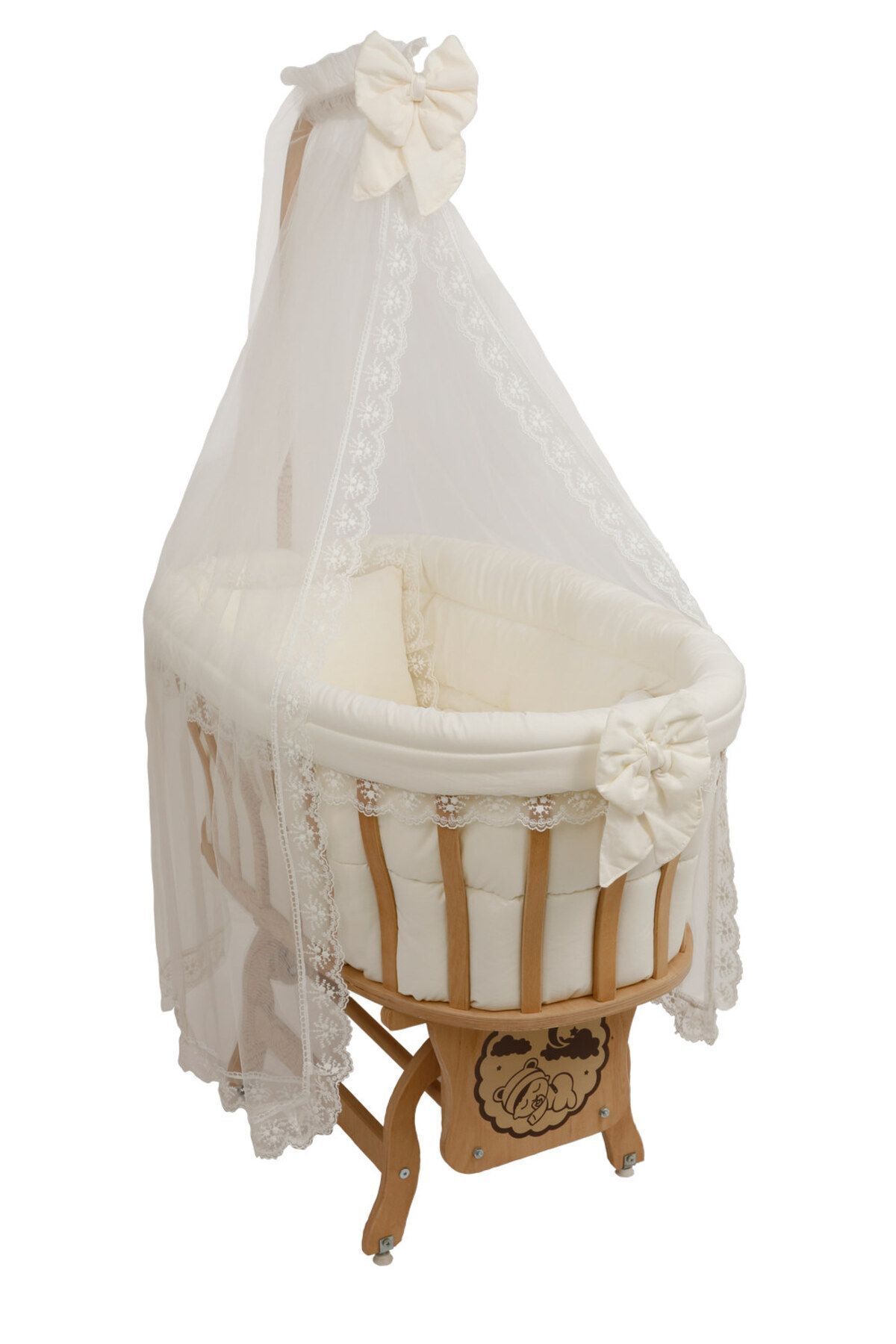 Ensemble de sommeil berceau panier crème avec dentelle française TOUT COMPRIS BERCEAU ET ENSEMBLE DE SOMMEIL