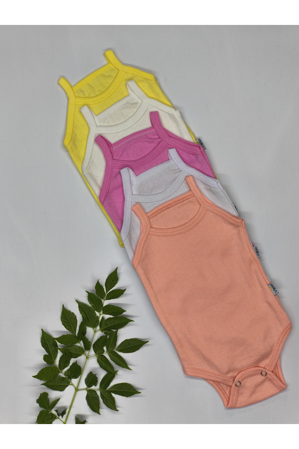 Body pour bébé avec boutons-pression et bretelles en corde de 5 couleurs