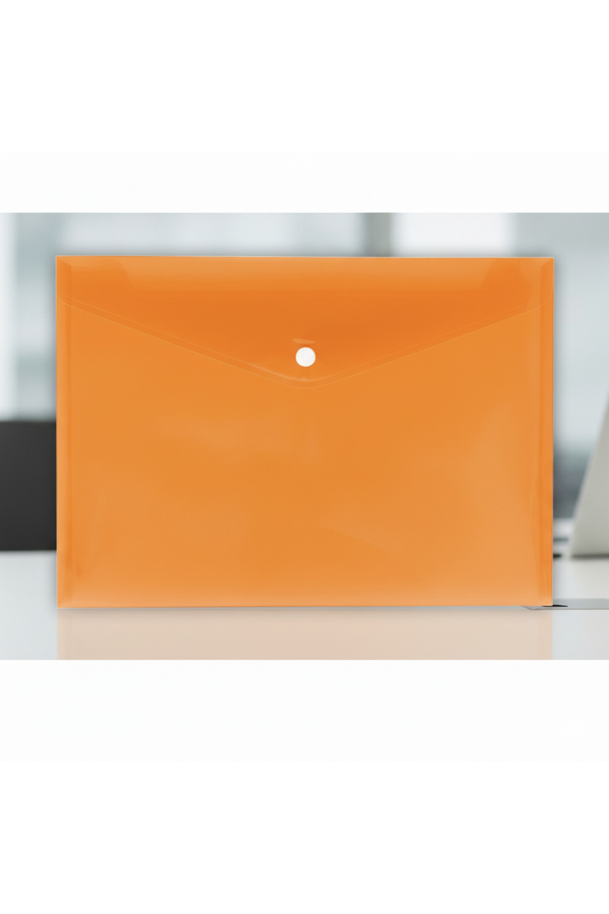 Enveloppe à pression transparente / colorée  microns orange 5 pièces