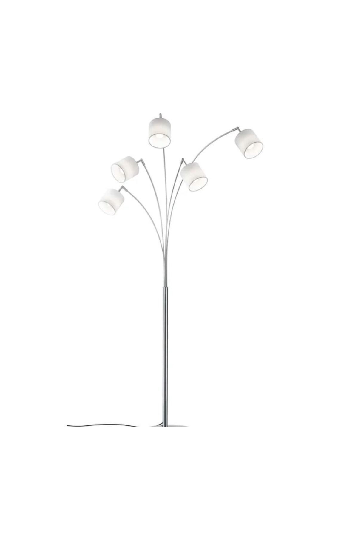 Lampadaire Col de Chameau 5l 5 Têtes - Blanc