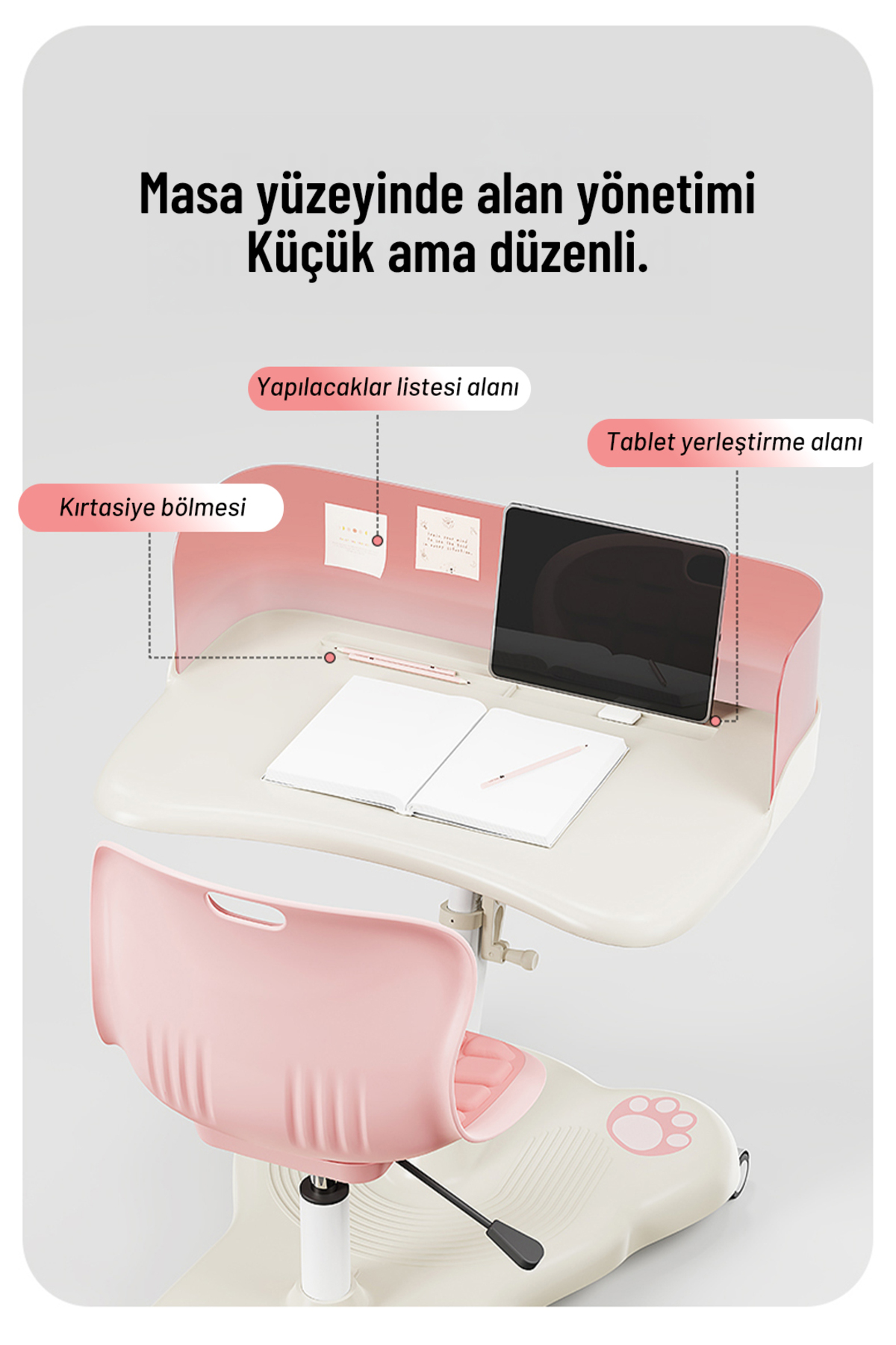 Bureau de travail mobile Plus rose