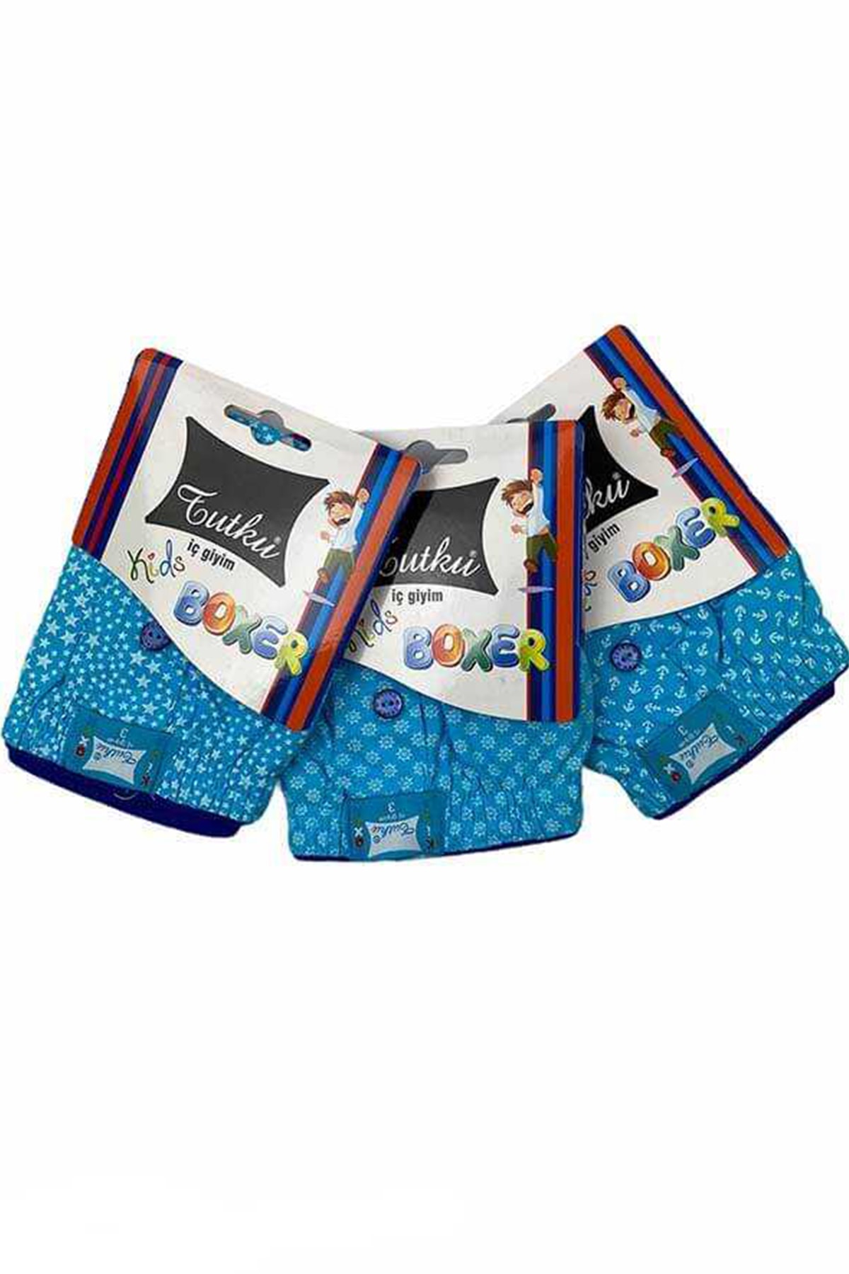 Boxer pour garçon avec motif de couleur turquoise