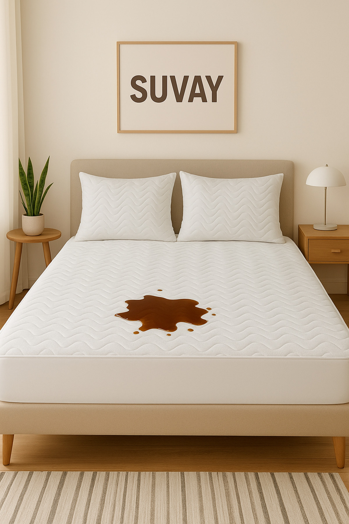Protège-matelas imperméable à l'eau avec bord complet, matelassé et ajusté, drap de lit pour bébé, simple, double et king