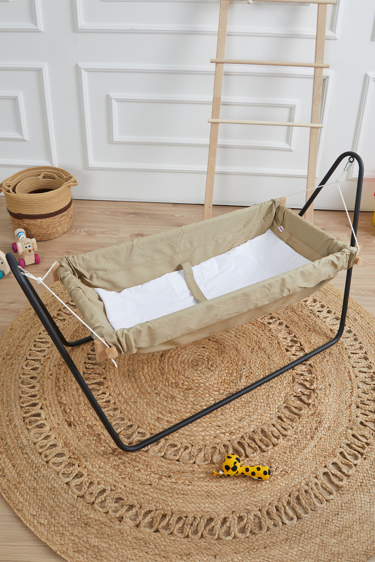 Berceau Hamac en Bois pour Poupée - Berceau Hamac Portable (marron)