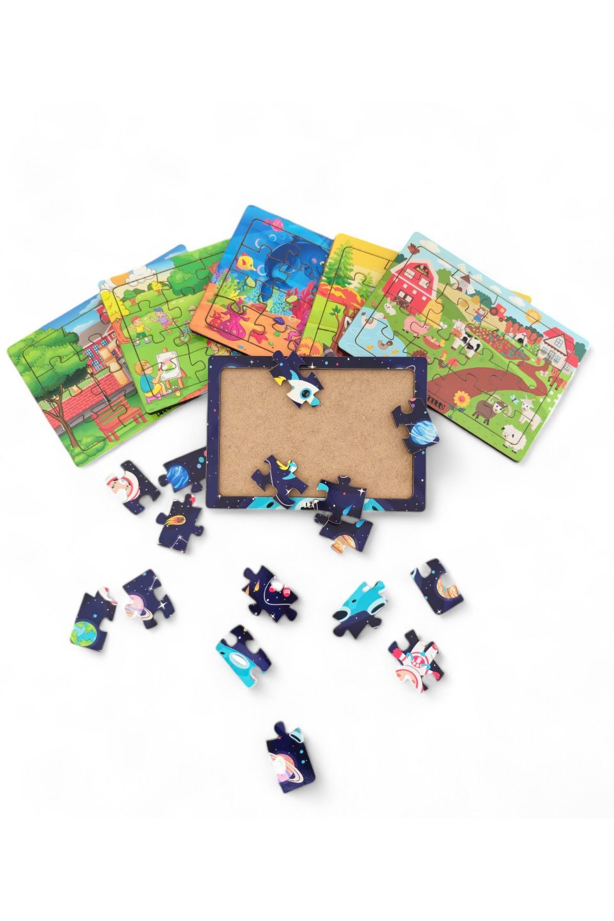 6 Pièces  Ensembles Puzzle Éducatif et Pédagogique en Bois pour Enfants Montessori & Jouet Puzzle pour Bébés et Enfants