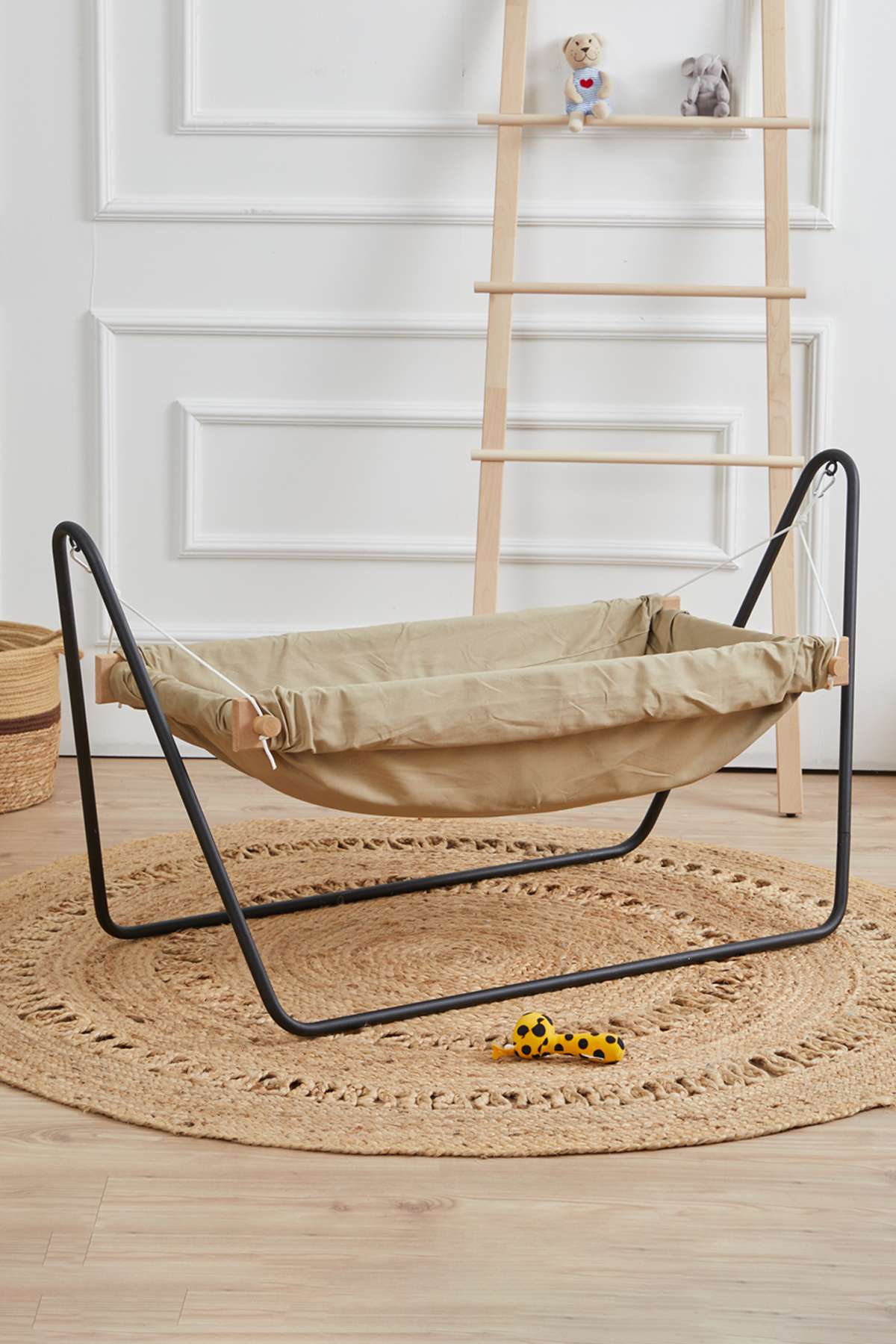 Berceau Hamac en Bois pour Poupée - Berceau Hamac Portable (marron)