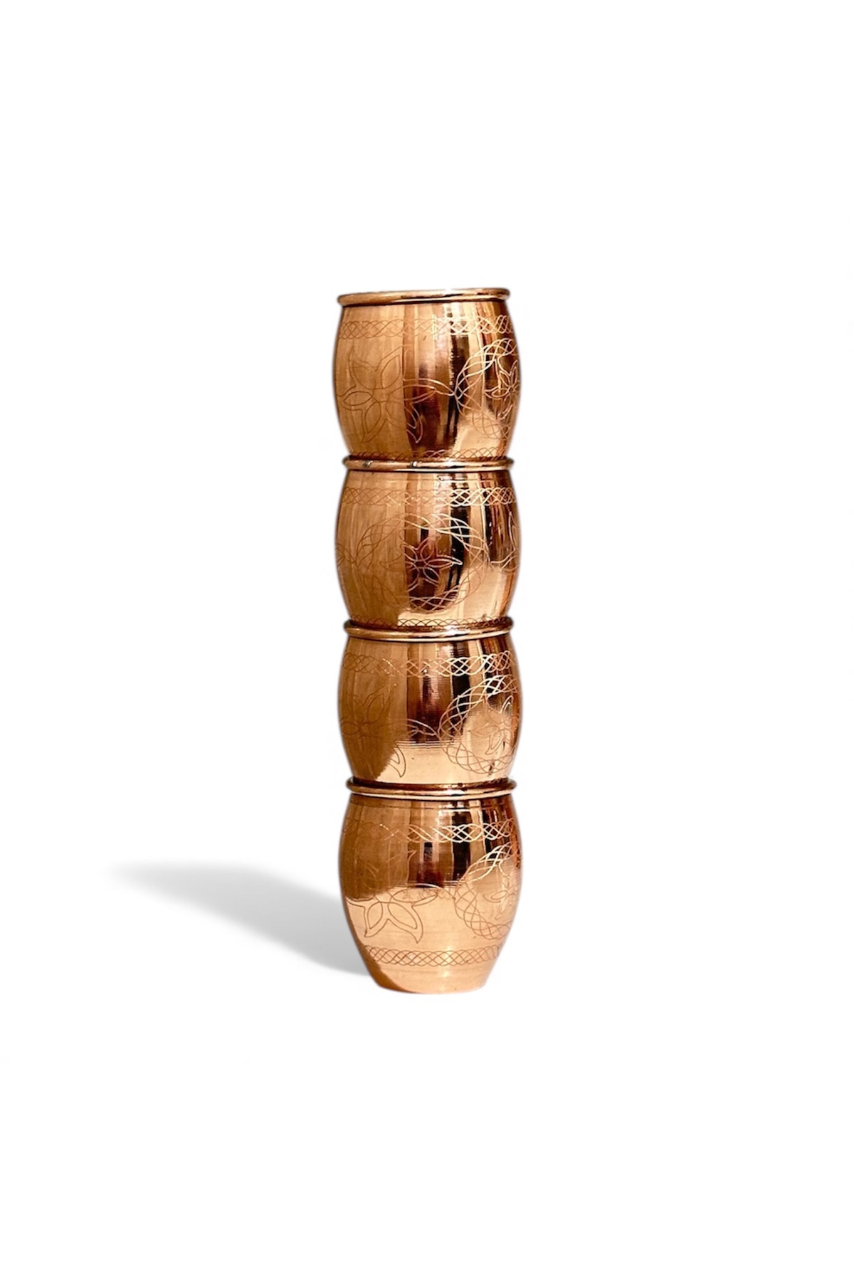 Set de 4 gobelets à eau en cuivre pur faits à la main de luxe
