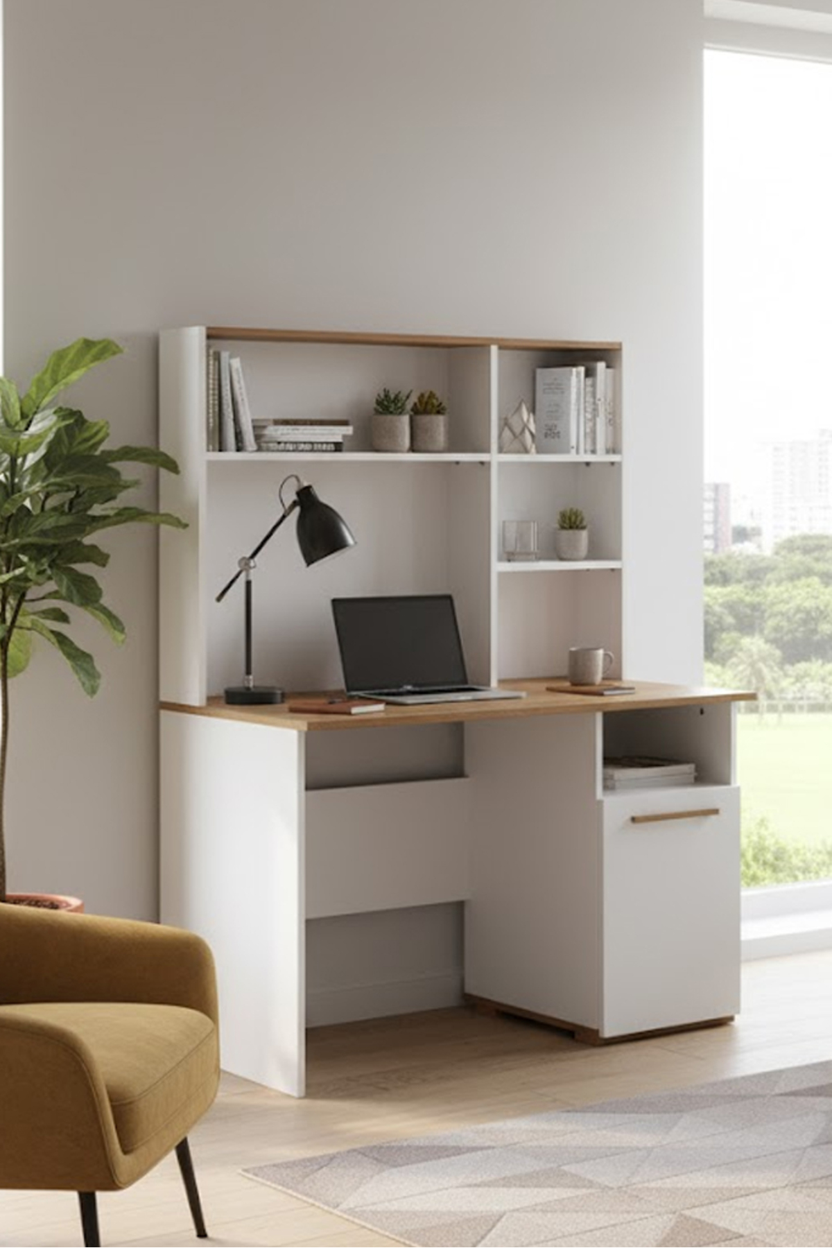 Bureau pour jeunes et enfants en bois blanc, bureau pour joueurs, bureau d'ordinateur, ensemble de chambre d'enfant