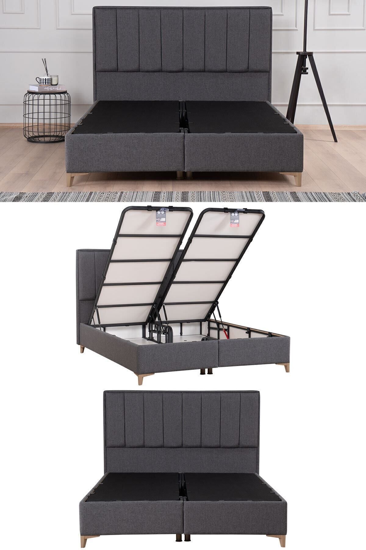 Ensemble Tête de Lit et Sommier Coffre Gold Therapy Anthracite (LIT NON INCLUS)