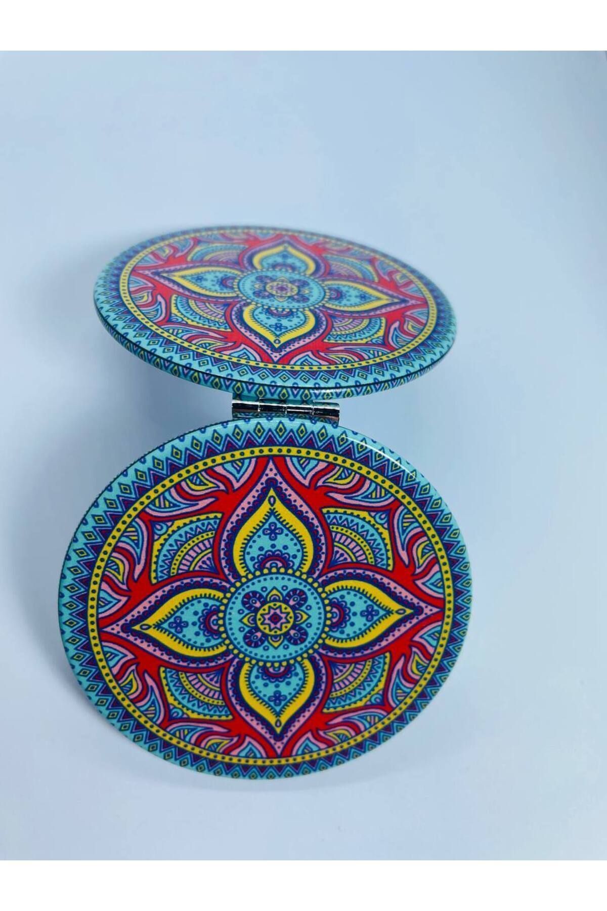 Poche, Sac, Miroir de maquillage, Motif élégant, Avec pierres, Double face, Rond 7cm