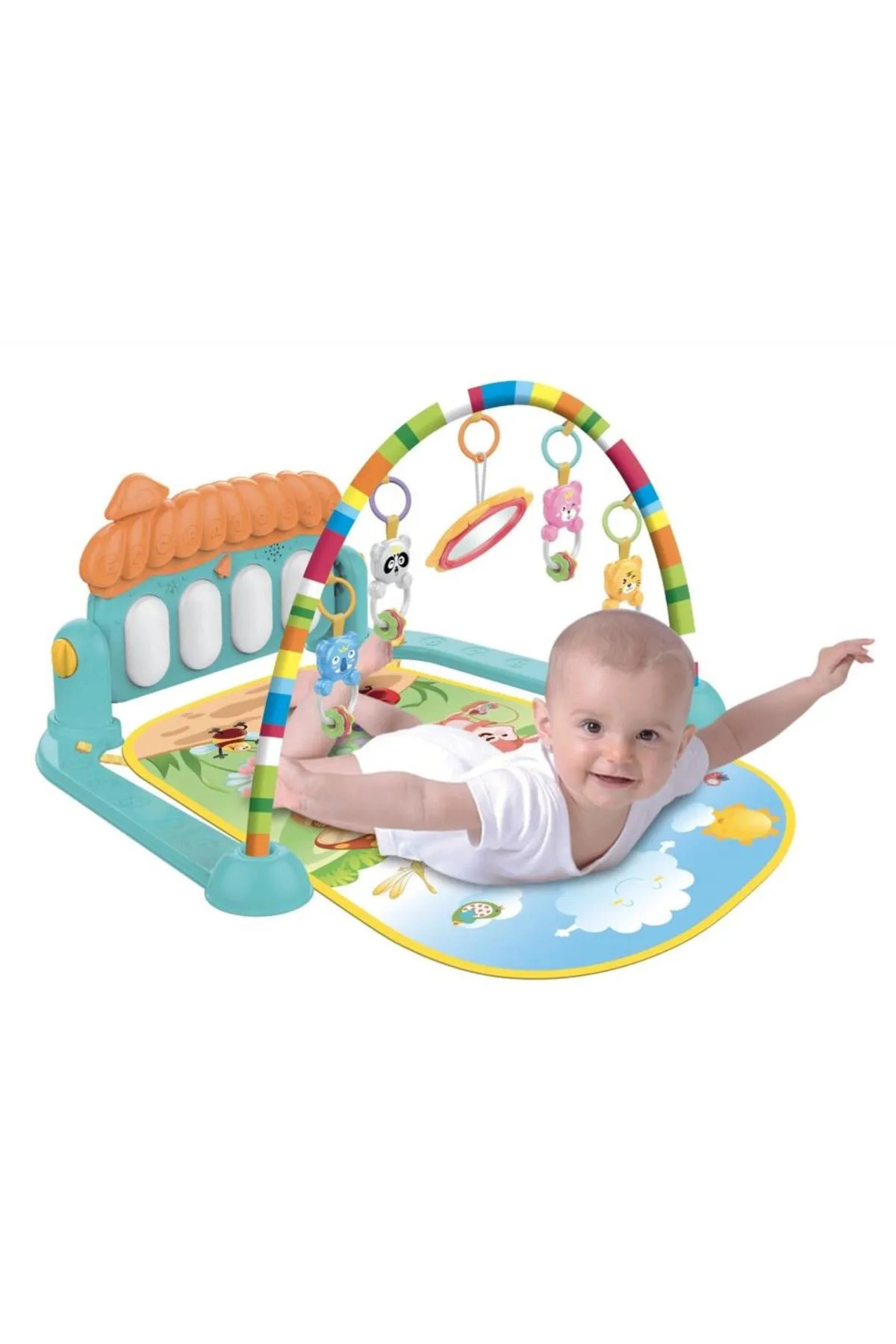 TAPIS DE JEU Tapis de jeu mignon avec piano, sons, lumières et miroir pour bébé nouveau-né  x 
