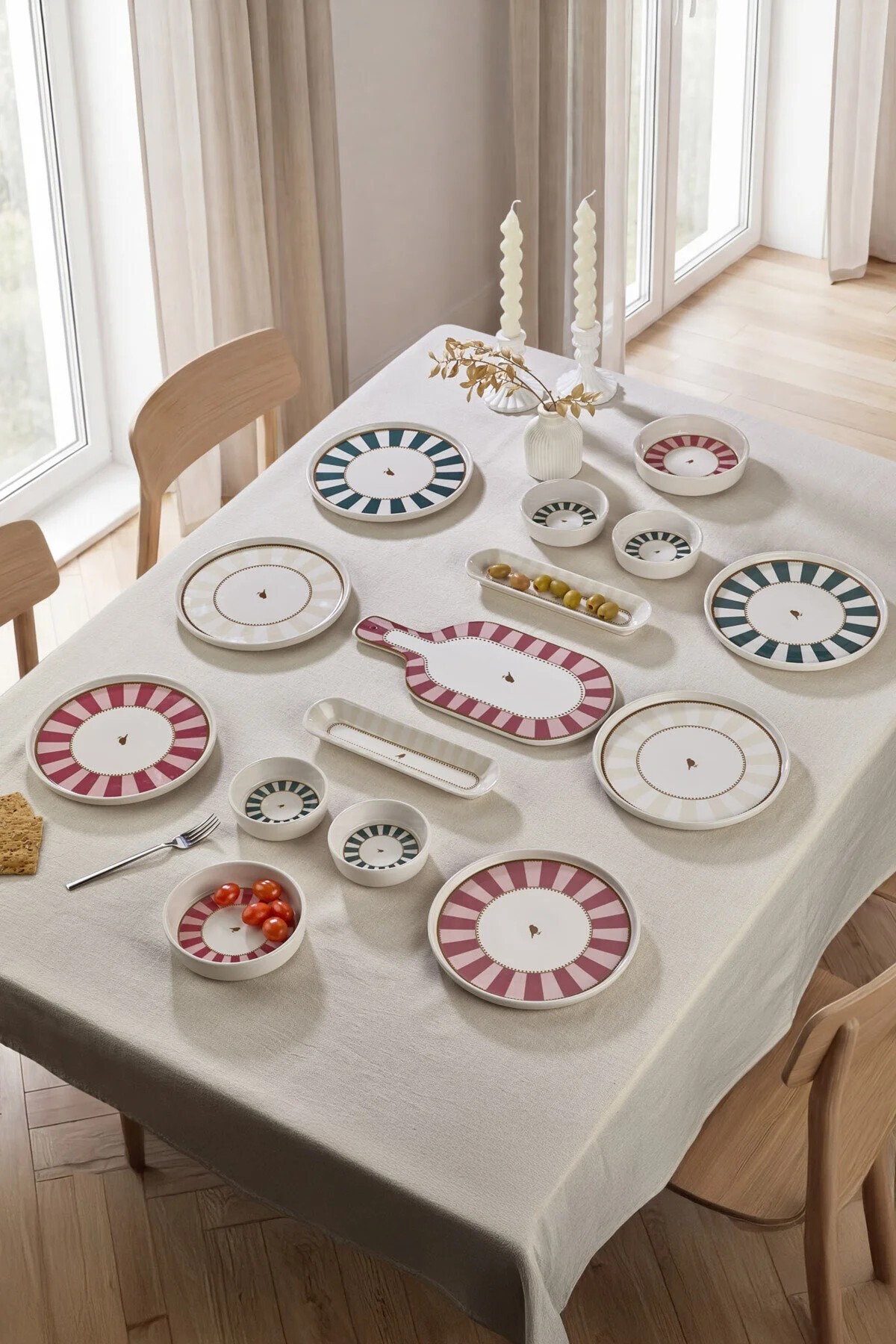 Ensemble de présentation pour petit-déjeuner Premium Lovely Birds pour 6 personnes, 6 pièces