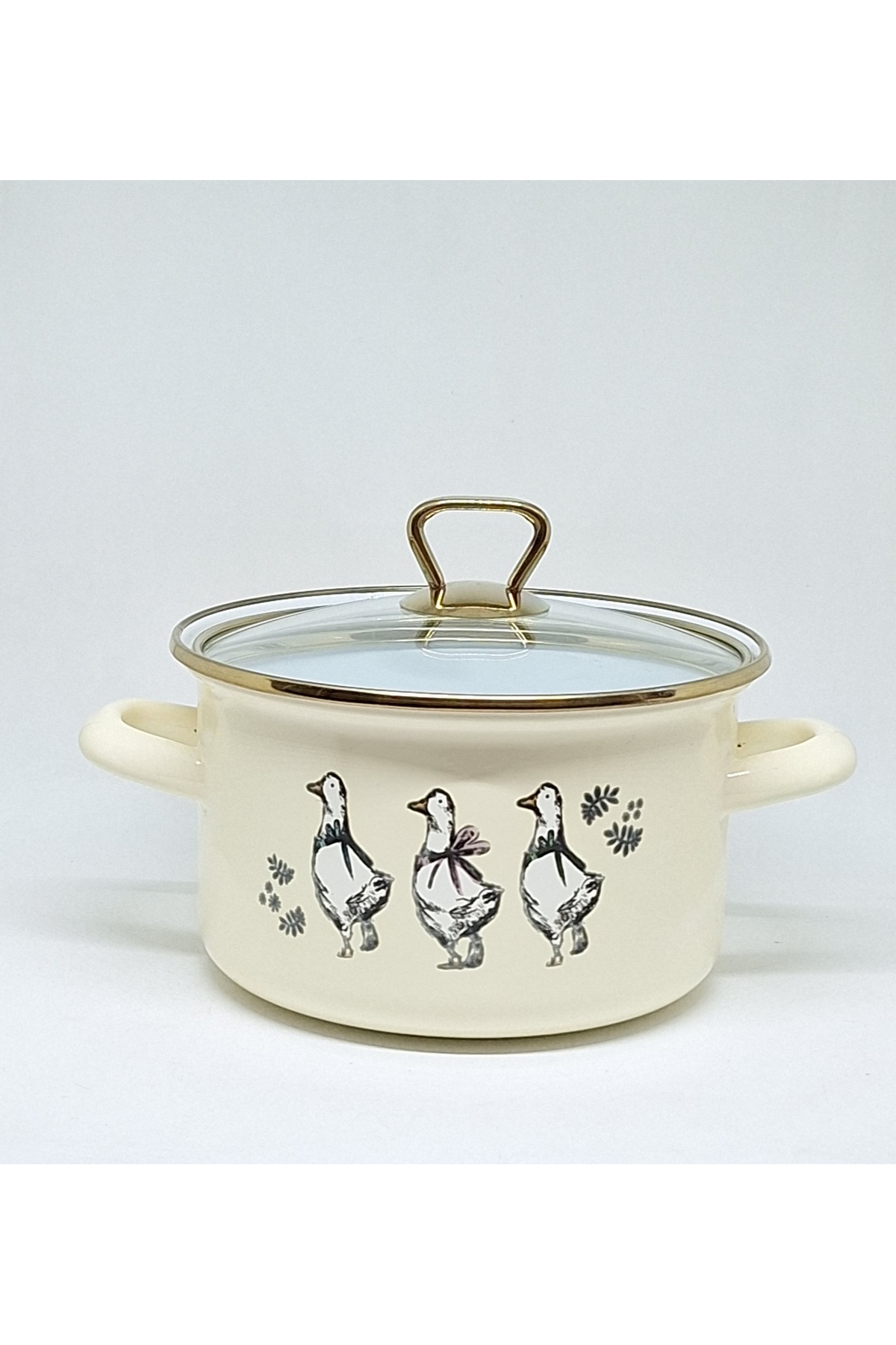 MAISON ÉMAILLÉE  CM 2,5 LITRES CASSEROLE EN ÉMAIL CANARD