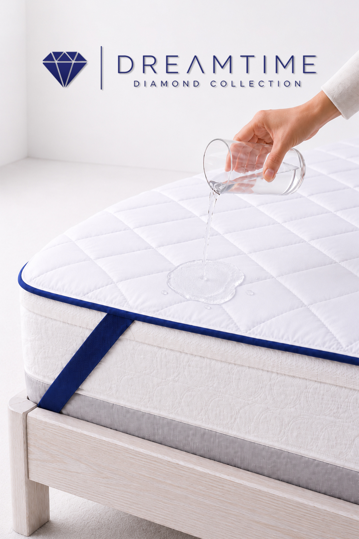 Protège-matelas Premium en coton avec rembourrage | Matelas imperméable à coins élastiqués capitonné diamant