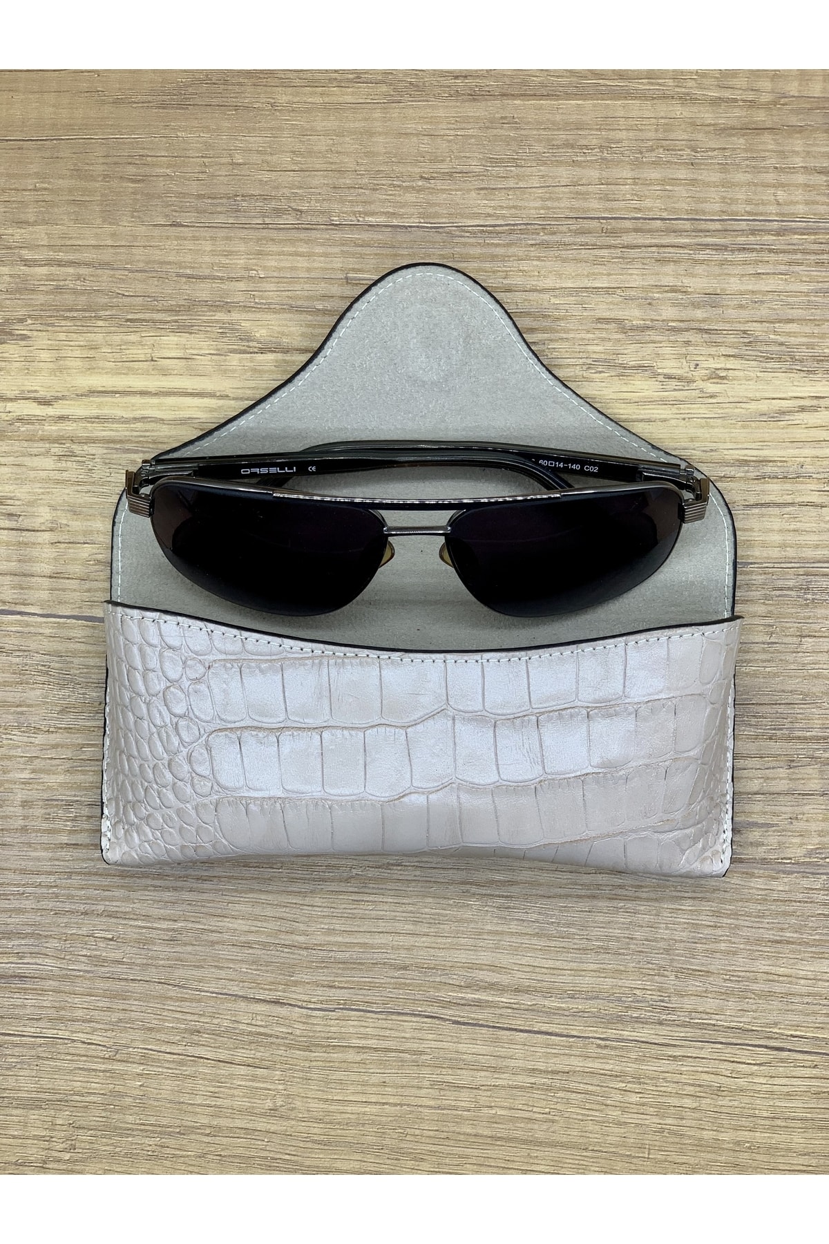 Étui à lunettes en cuir de crocodile pour hommes et femmes