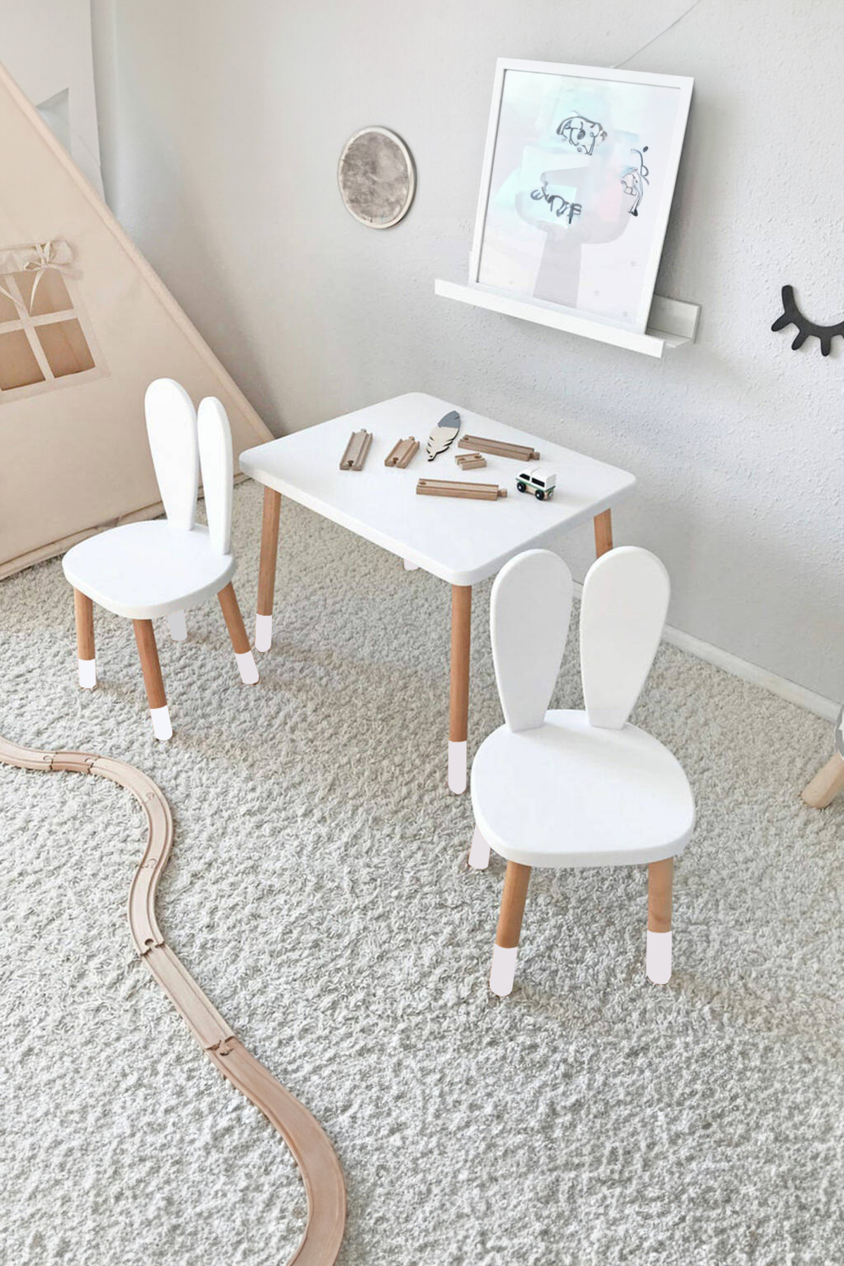 Table de jeu - table d'activités - table d'étude - table d'animation avec 2 chaises Set de table et chaises pour enfants