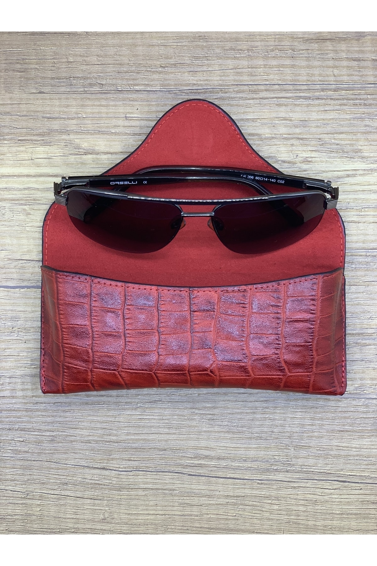 Étui à lunettes en cuir de crocodile pour hommes et femmes