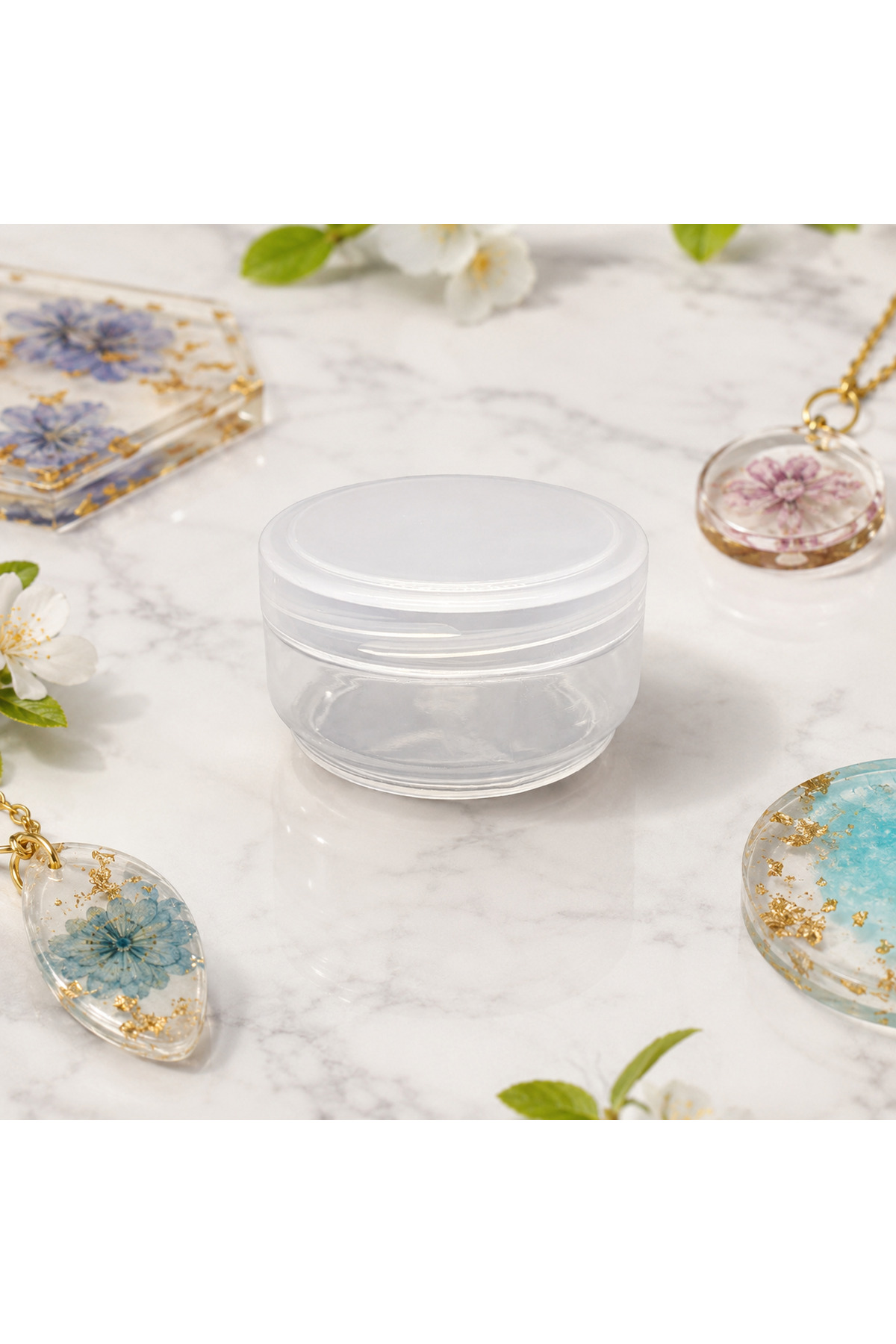 Pot de crème transparent  CC avec couvercle, boîte à crème simple 1 pièce