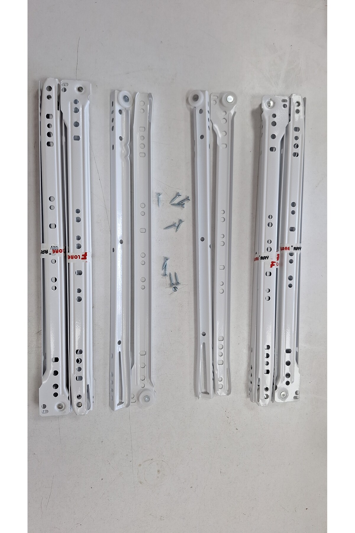 MARQUES GÉNÉRALES Rail de tiroir d'armoire classique avec glissière Blanche  cm (VIS INCLUSES) - PRIX POUR 2 PIÈCES