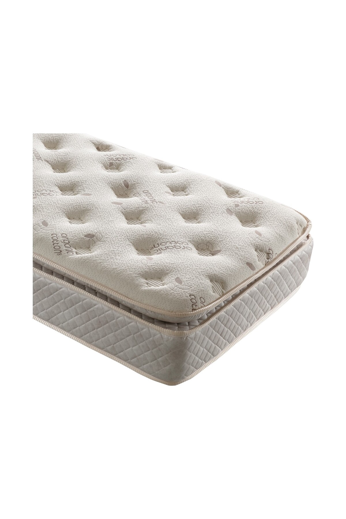Matelas orthopédique à ressorts avec rembourrage en plumes d'oie en coton biologique, disponible en simple, double et pour bébé