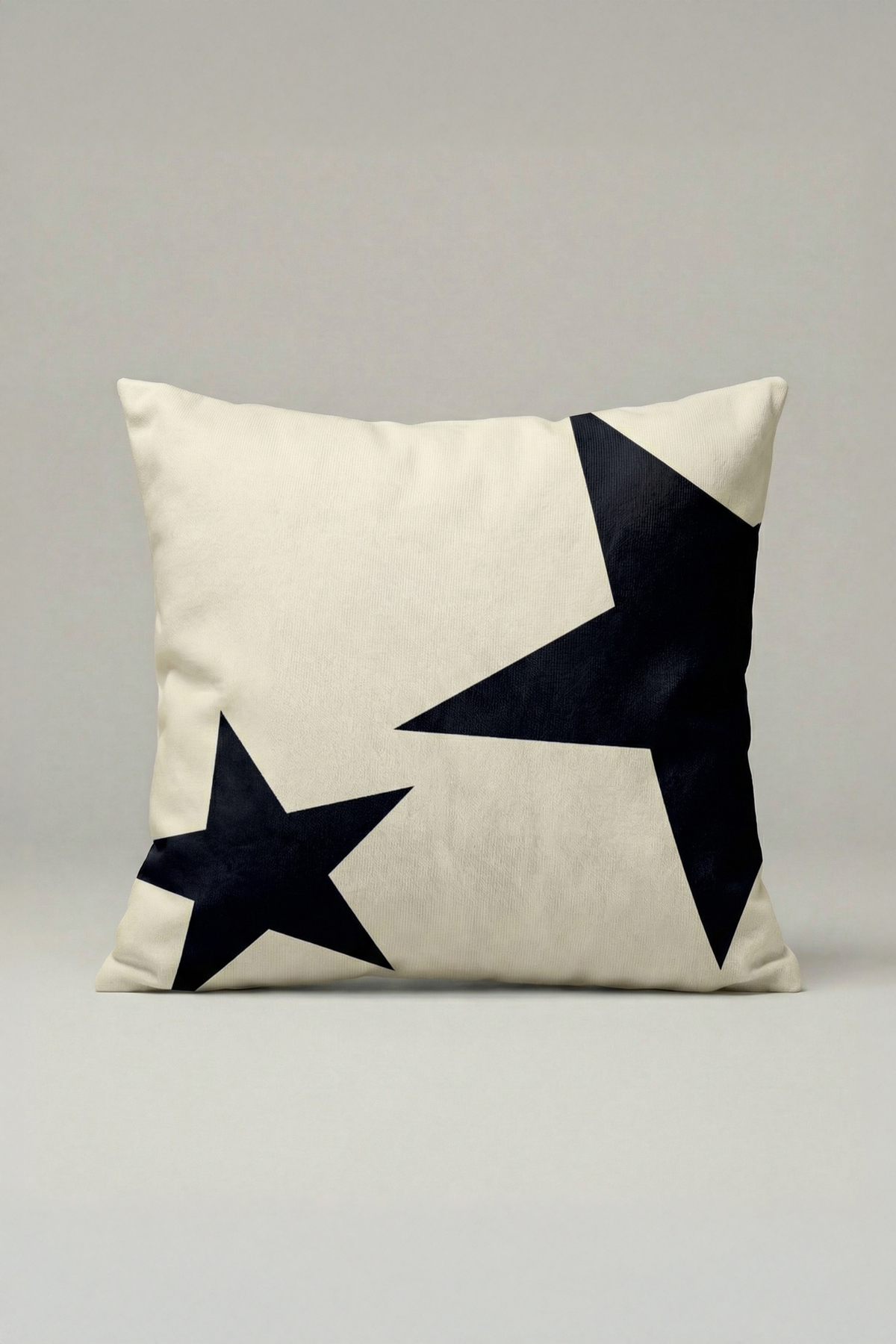 Housse de coussin décorative moderne à motif contrasté noir  –  cm