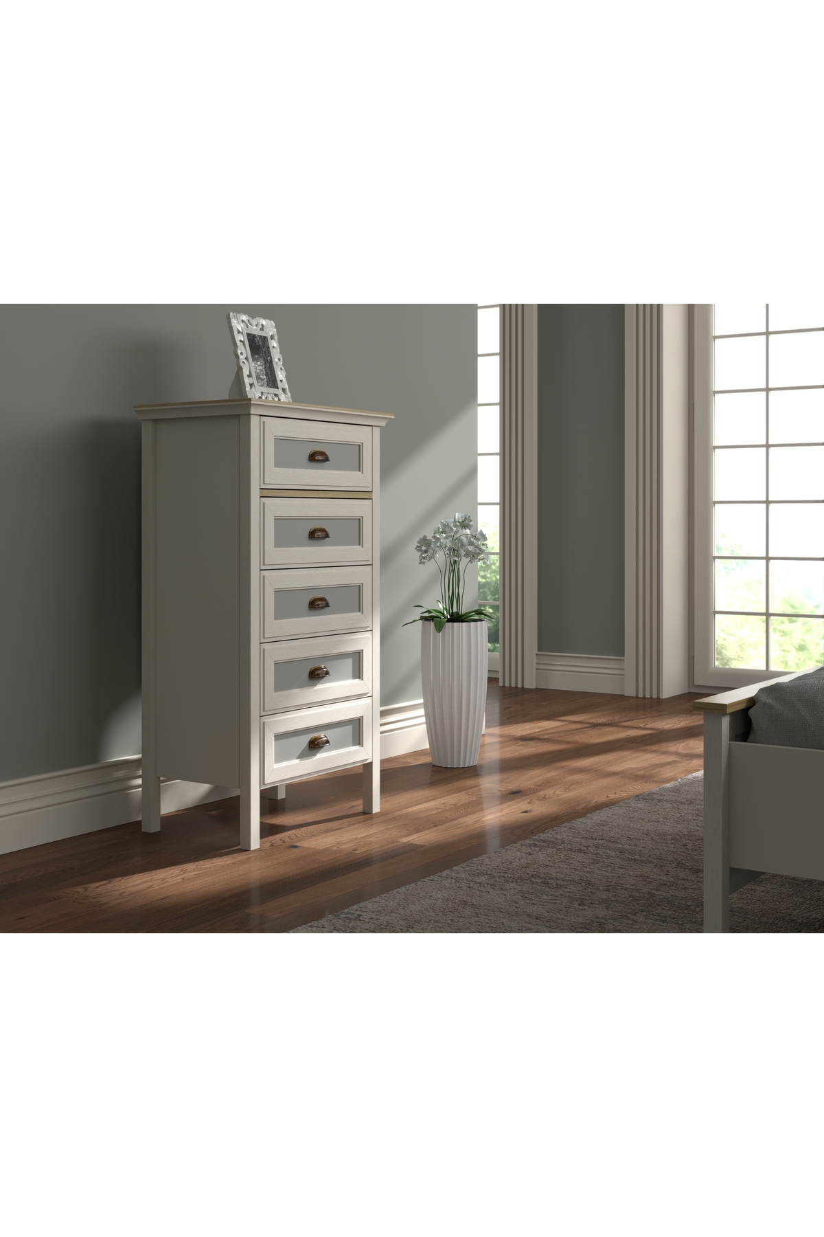Hunerika Alenya Premium commode à 5 tiroirs - Minifiks - pierre de lune/Legnano