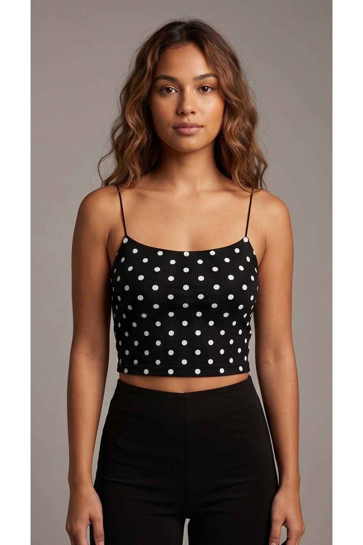 Top court bustier à fines bretelles pour femme