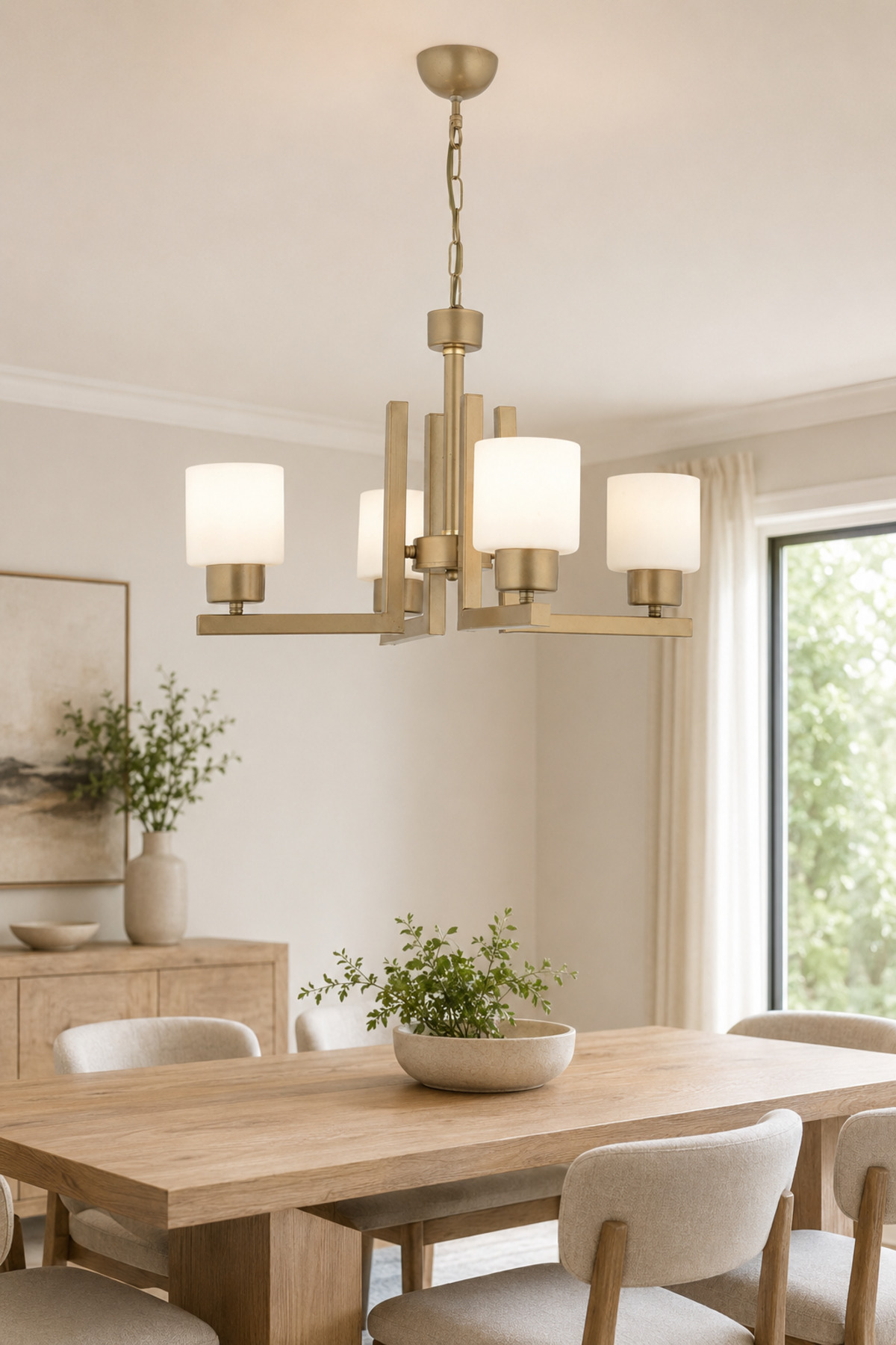 Torqu 4 Luminaire Moderne pour Chambre d'Adolescent, Peint Vieilli Blanc avec Verre, Pour Chambre à Coucher et Salon