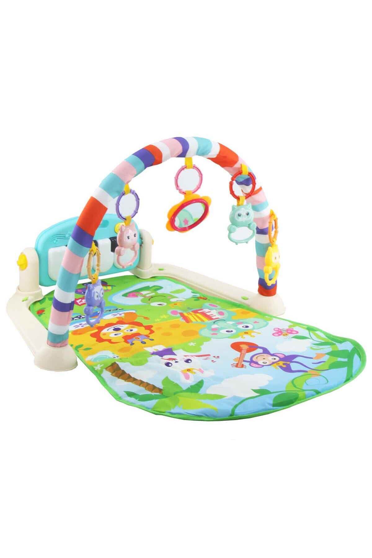 Tapis de jeu pour bébé avec piano et centre de gymnastique Babycim (AVEC MIROIR ET HOCHEMENT)