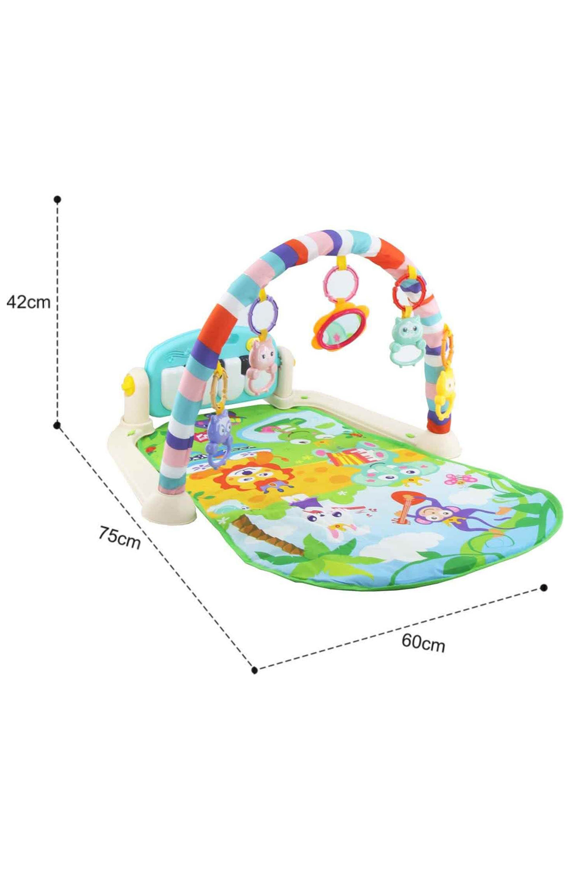 Tapis de jeu pour bébé avec piano et centre de gymnastique Babycim (AVEC MIROIR ET HOCHEMENT)