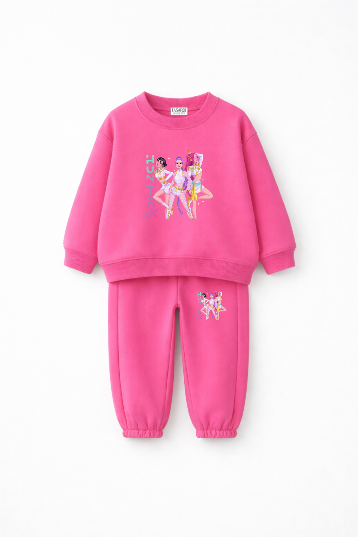 KPOP Demon Hunters Huntrix Rumi Mira Zoey Ensemble de Survêtement Pour Fille Imprimé Oversize Sans Glands Haut et Bas