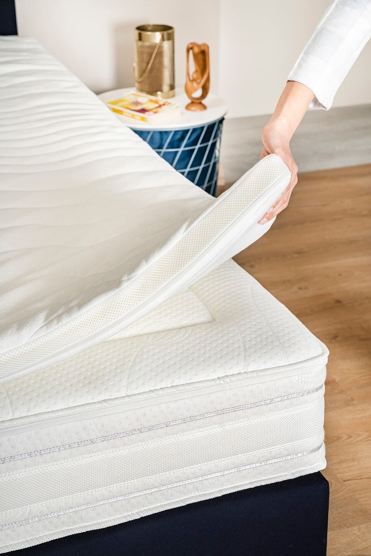 Topper 1.1 - Surmatelas Confort Amélioré - Mousse Douce Plume d'Oie - Housse Lavable avec Fermeture Éclair