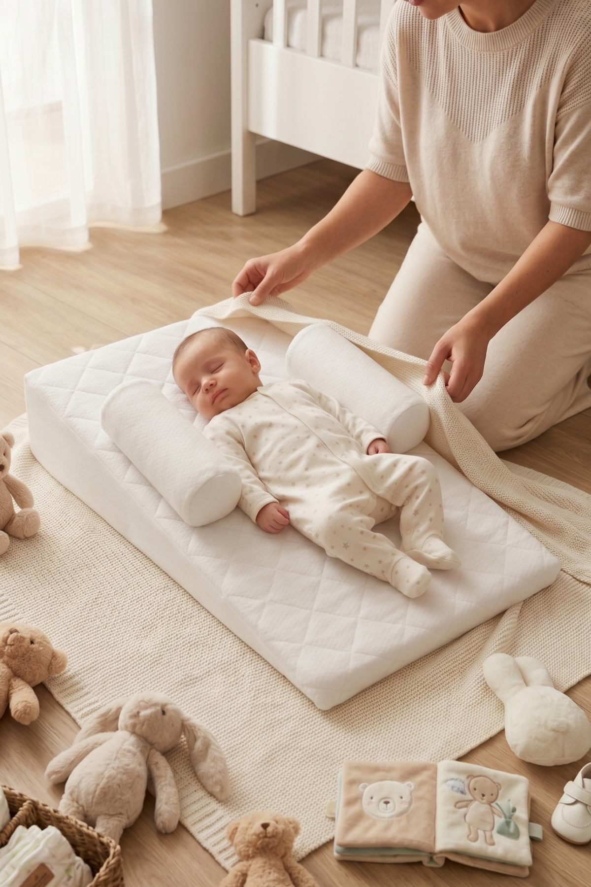 Lit de reflux pour bébé, housse de coussin lavable