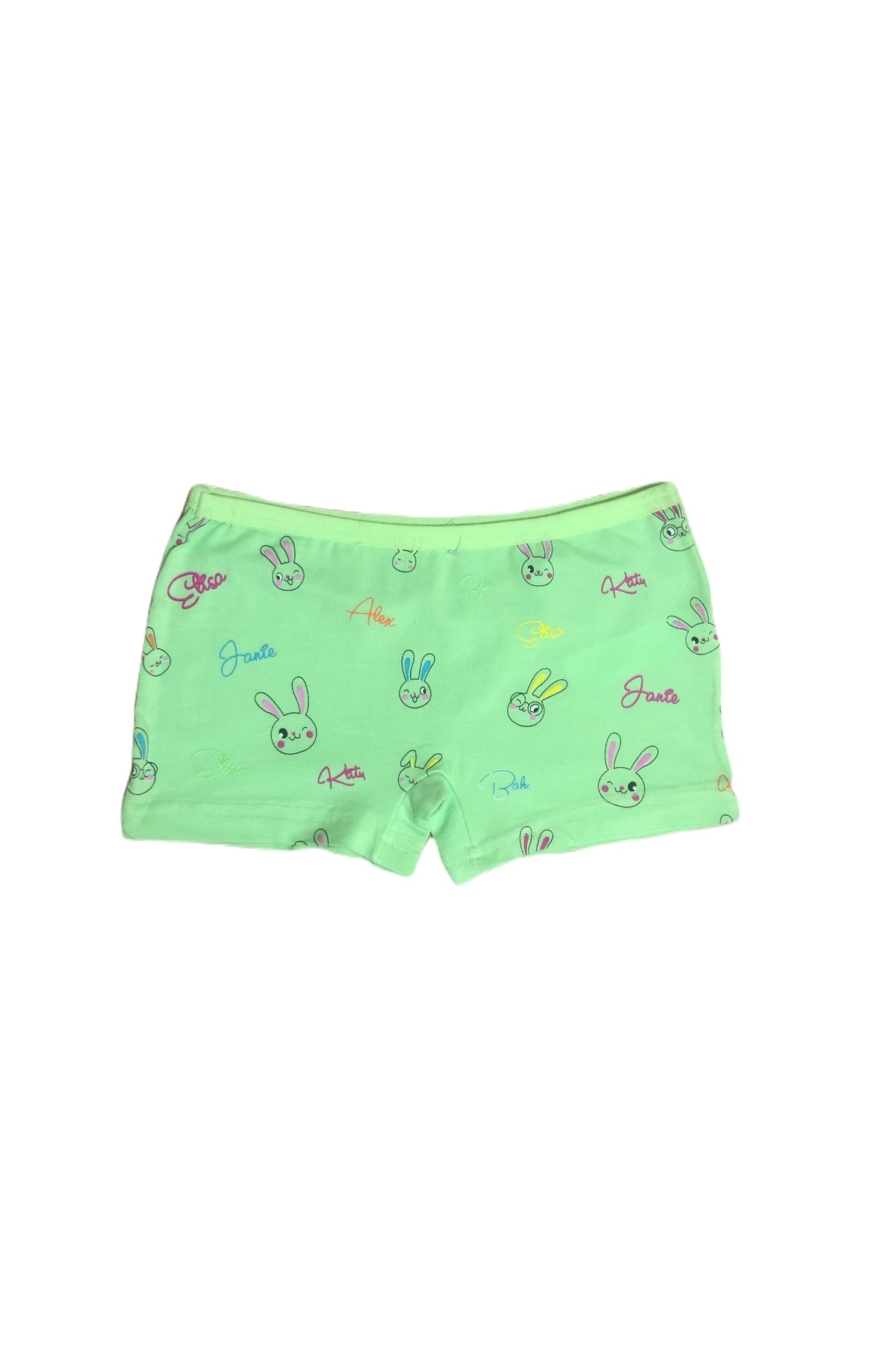 Lot de 6 boxers en coton pour fille avec motif lapin multicolore en tissu extensible