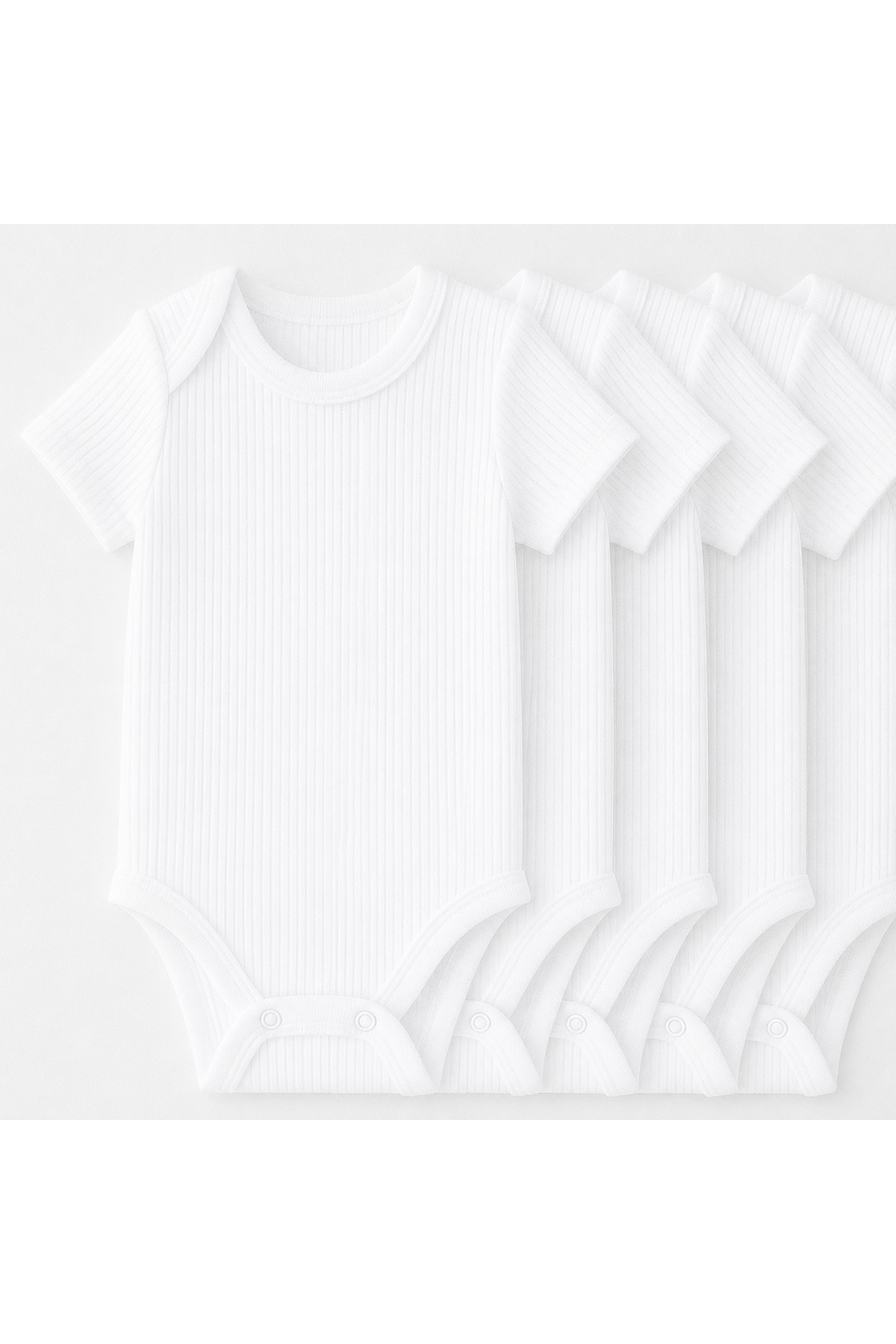 Body Bébé à Manches Courtes Blanc % Coton Organique, Lot de 5, NEUF