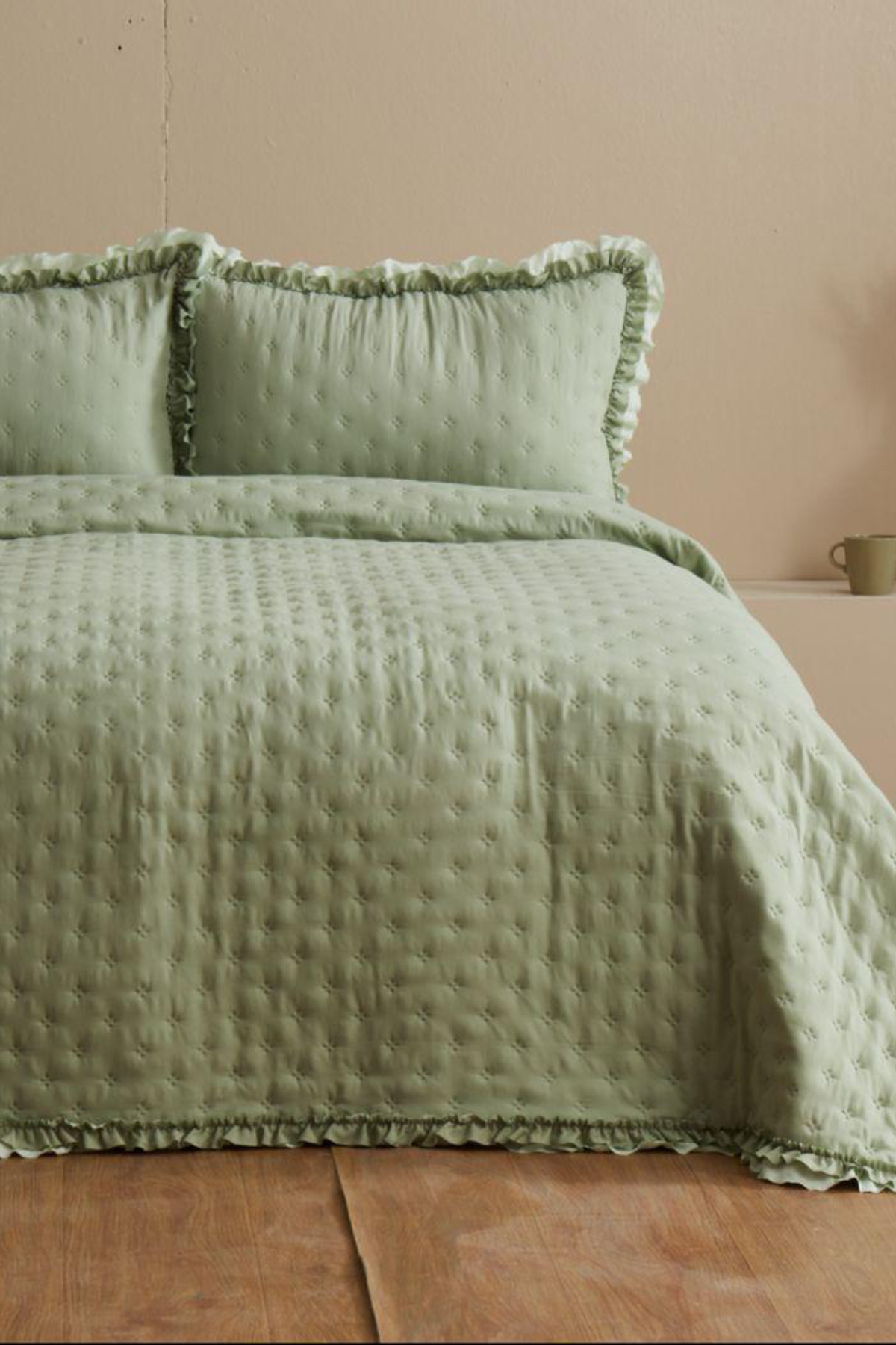 Ensemble de couverture de lit double Viona Sauge
