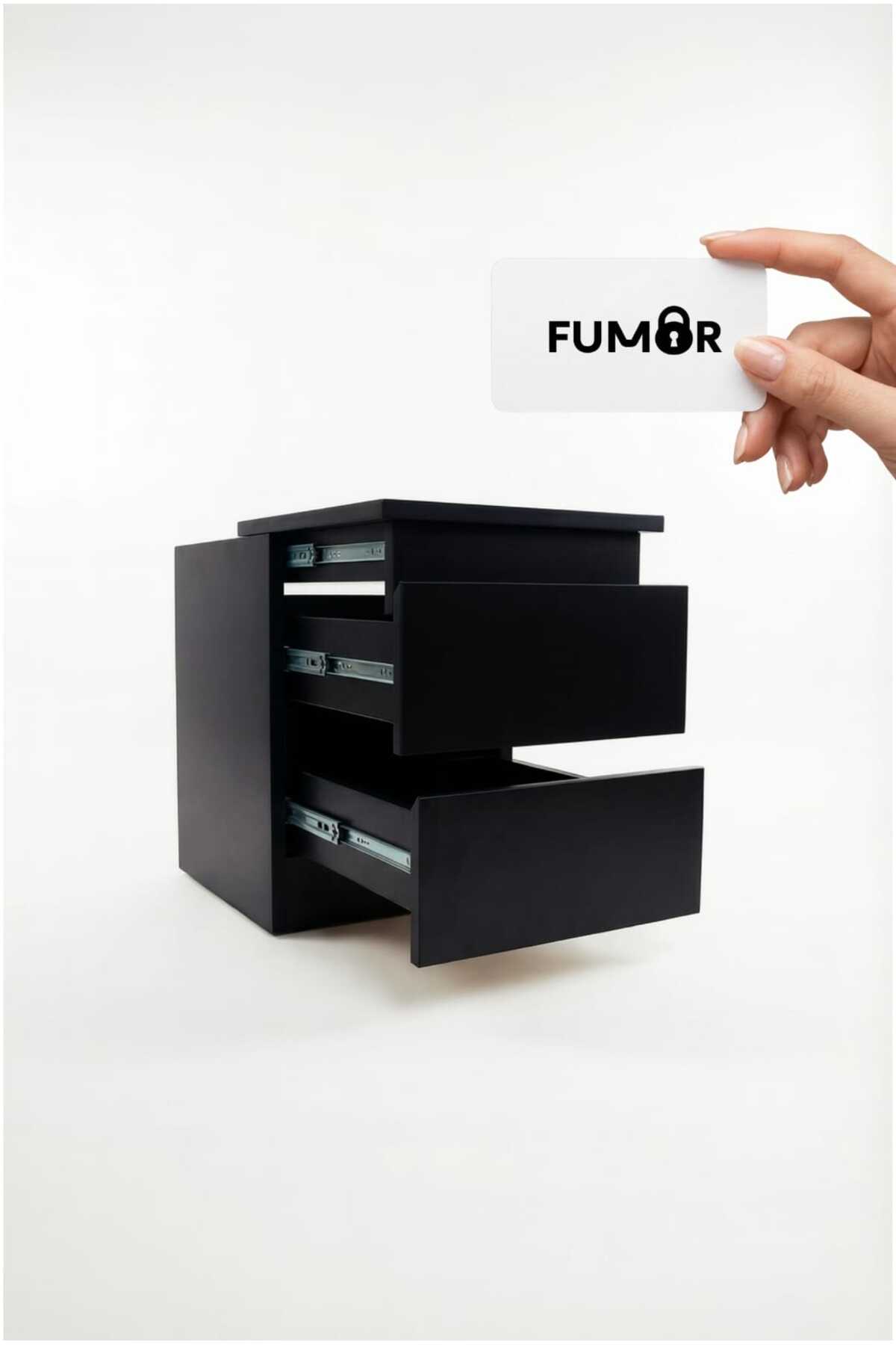 Table de chevet avec compartiment secret et carte NFC