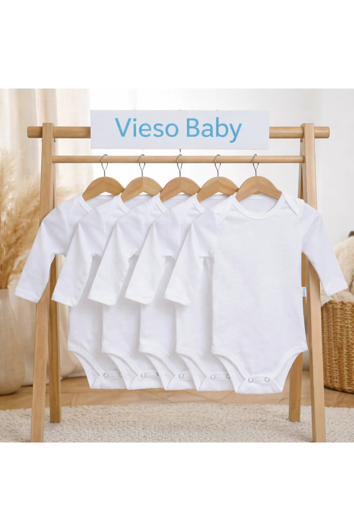 Body pour bébé garçon et fille à manches longues avec boutons-pression, lot de 5, col enveloppant