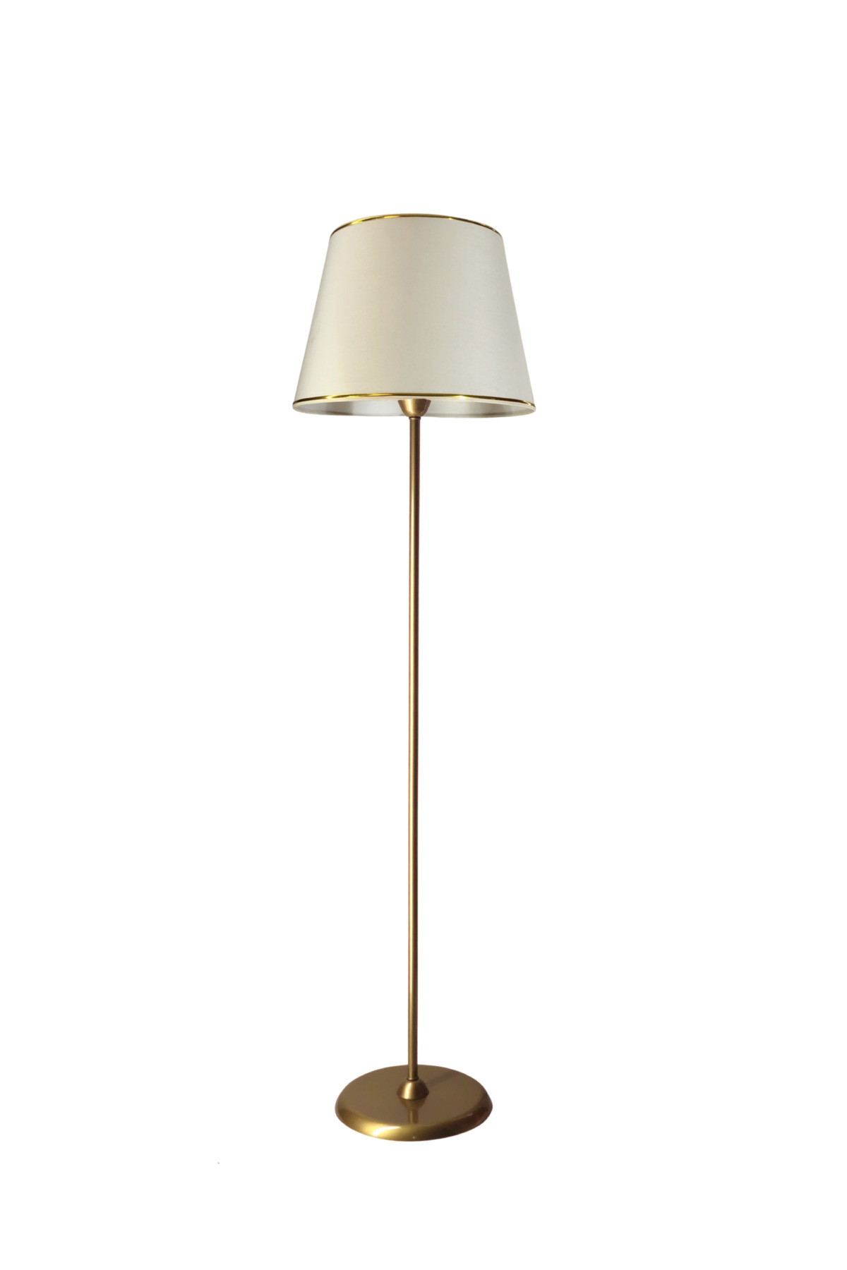 Lampadaire en métal à finition vieillie Rita - Bande crème et or