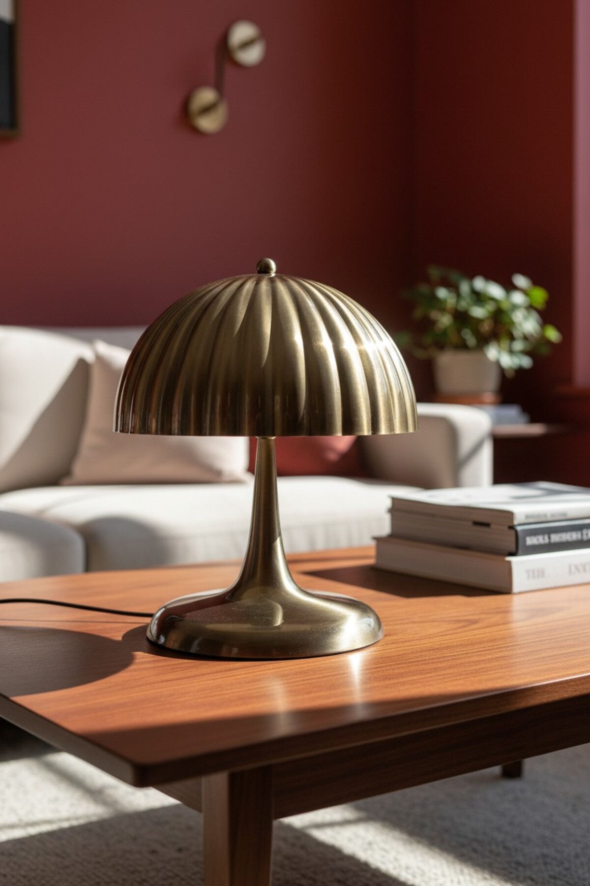 Lampe de table en métal vieilli Orvian Lampe de chevet décorative Abat-jour de bureau  avec câble
