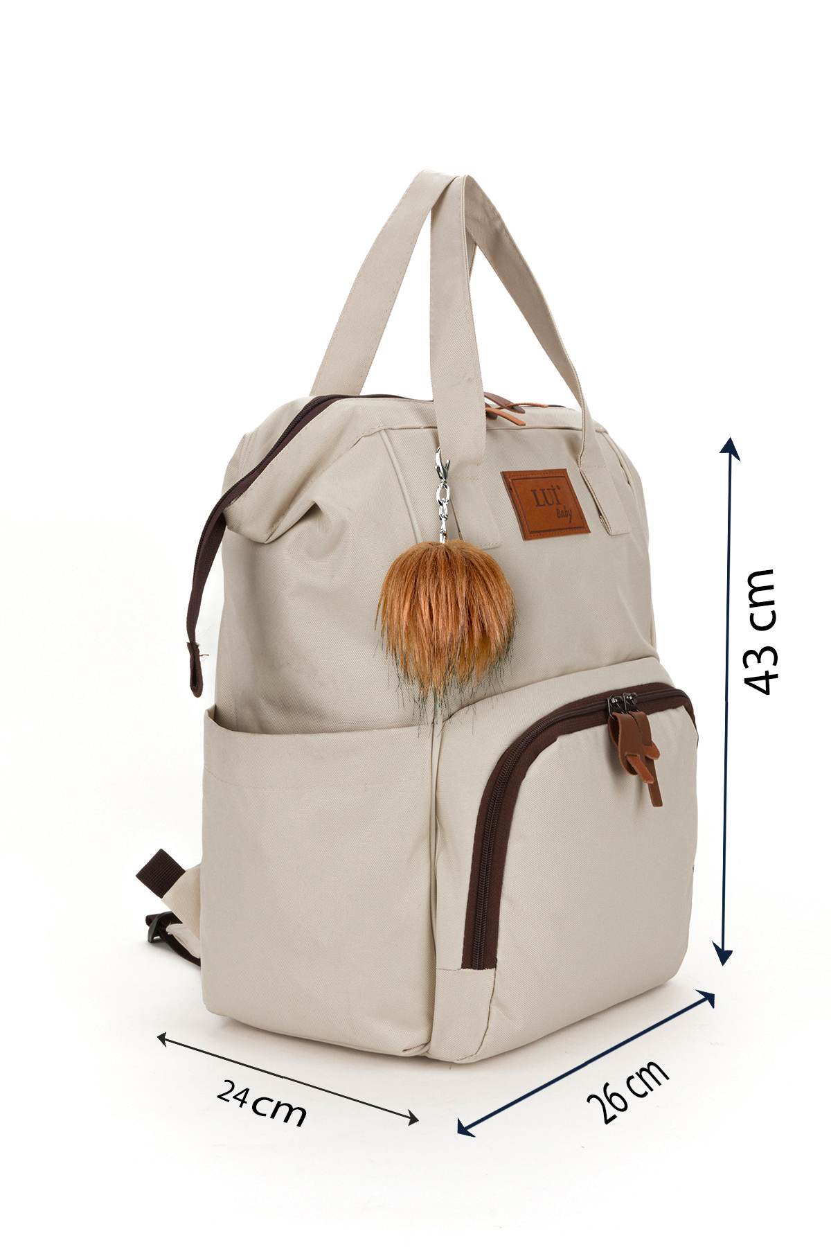 Sac à dos de soins pour bébé avec support de sangle et sac à bandoulière Mommy Bag avec porte-clés en cadeau, ensemble de 2 pièces