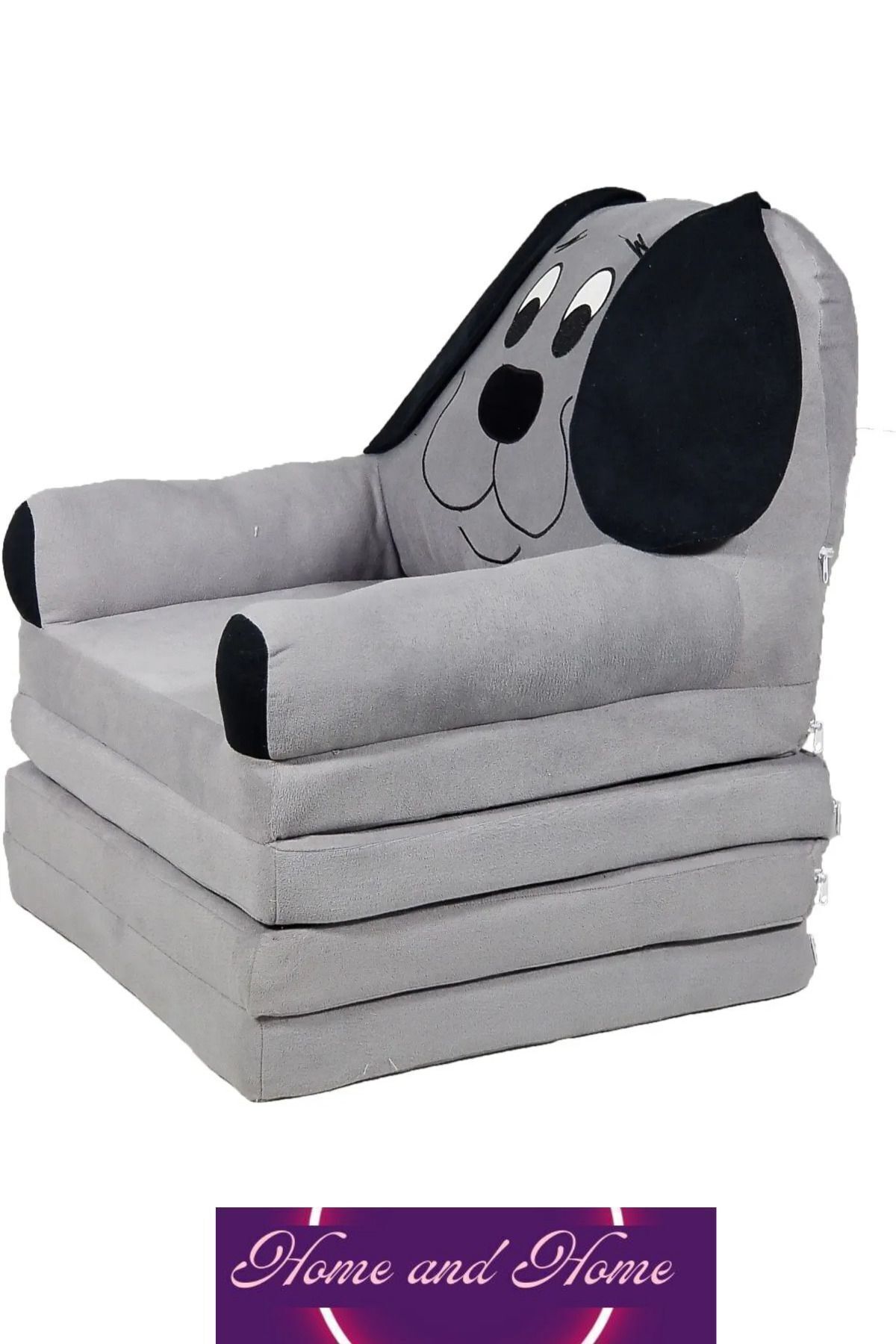 Chaise bébé-enfant pliable avec coussin, lit portable, pouf, tissu en duvet, motif chien