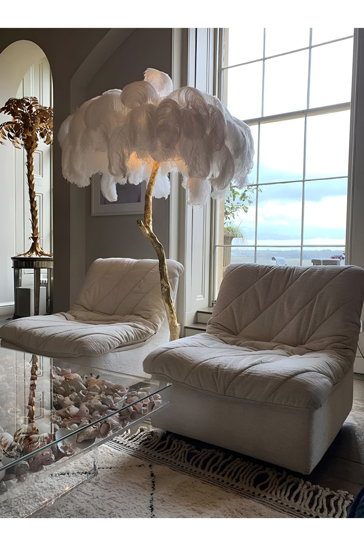 Plume d'autruche pour lampadaire