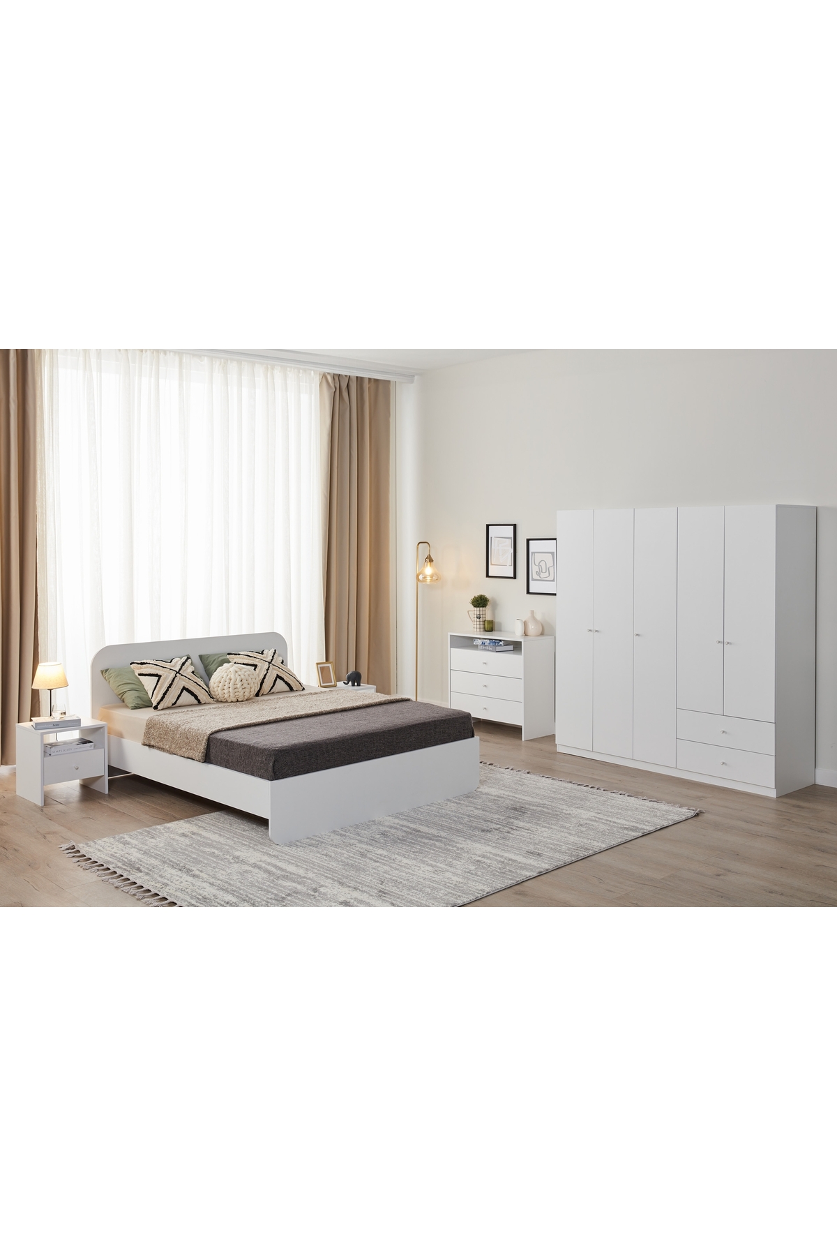 Ensemble de chambre à coucher Bien, 5 portes