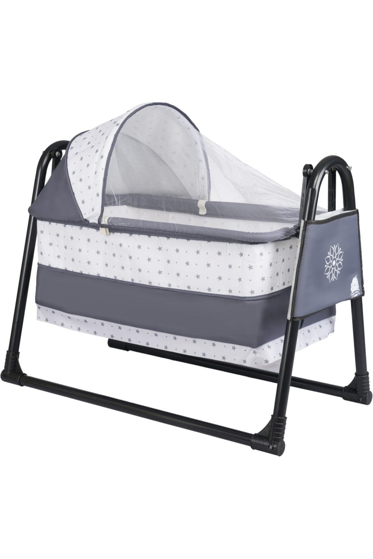 Berceau portatif pour bébé Btrend Black avec poche cadeau, berceau suspendu et hamac