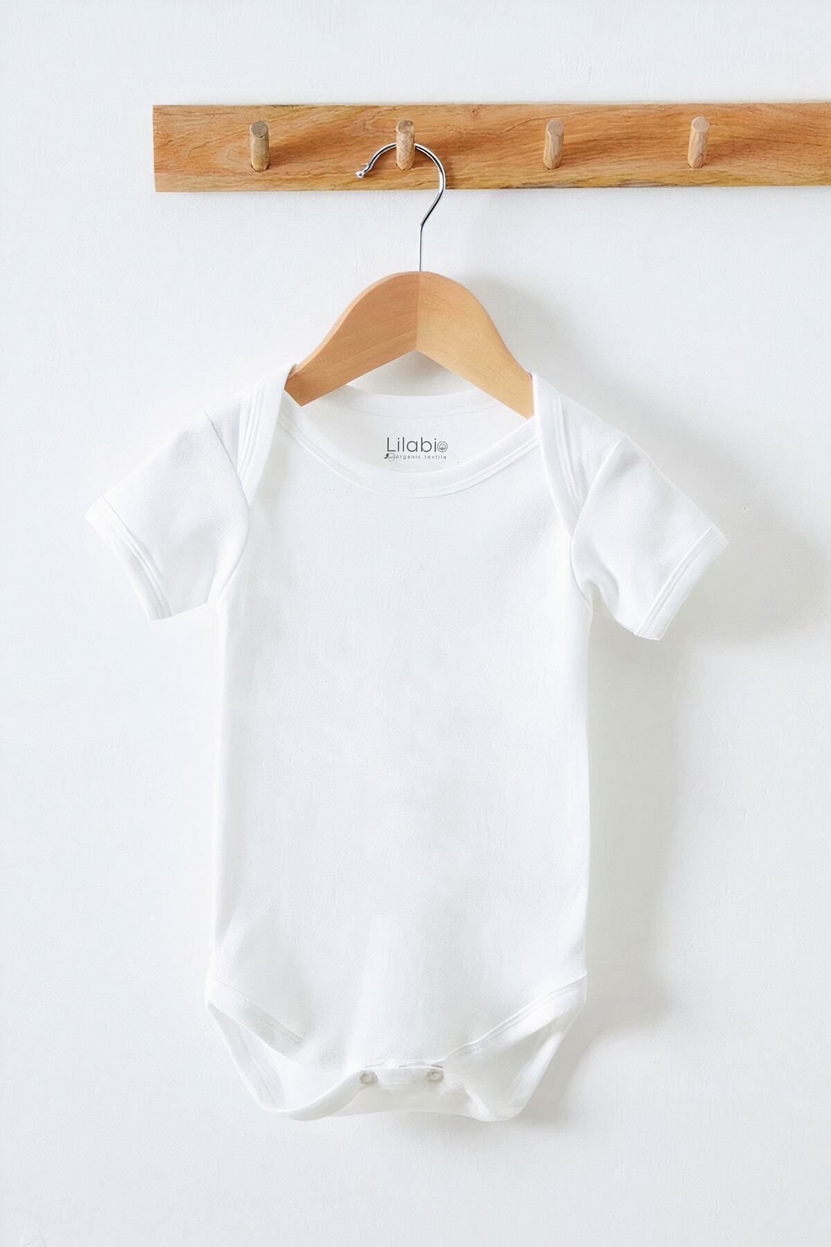 Body pour bébé à manches courtes blanc % coton biologique, lot de 5