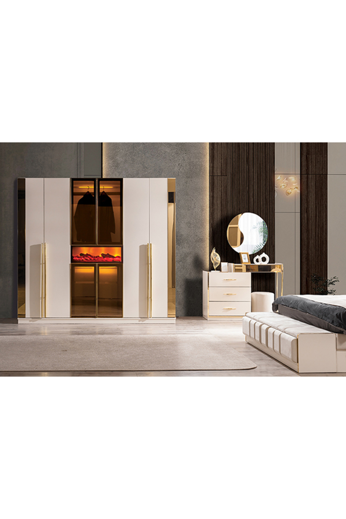 Ensemble de chambre à coucher en MDF avec alliance