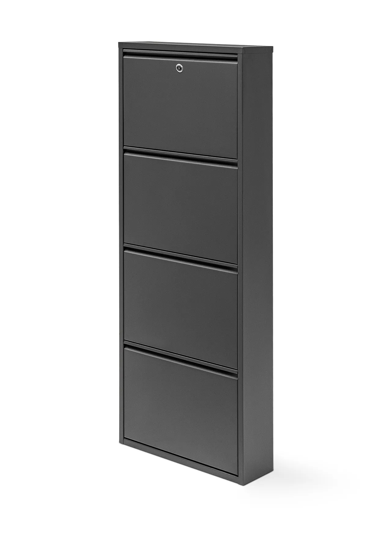 Étagère à chaussures en métal verrouillable 4 places - Anthracite RAL - 