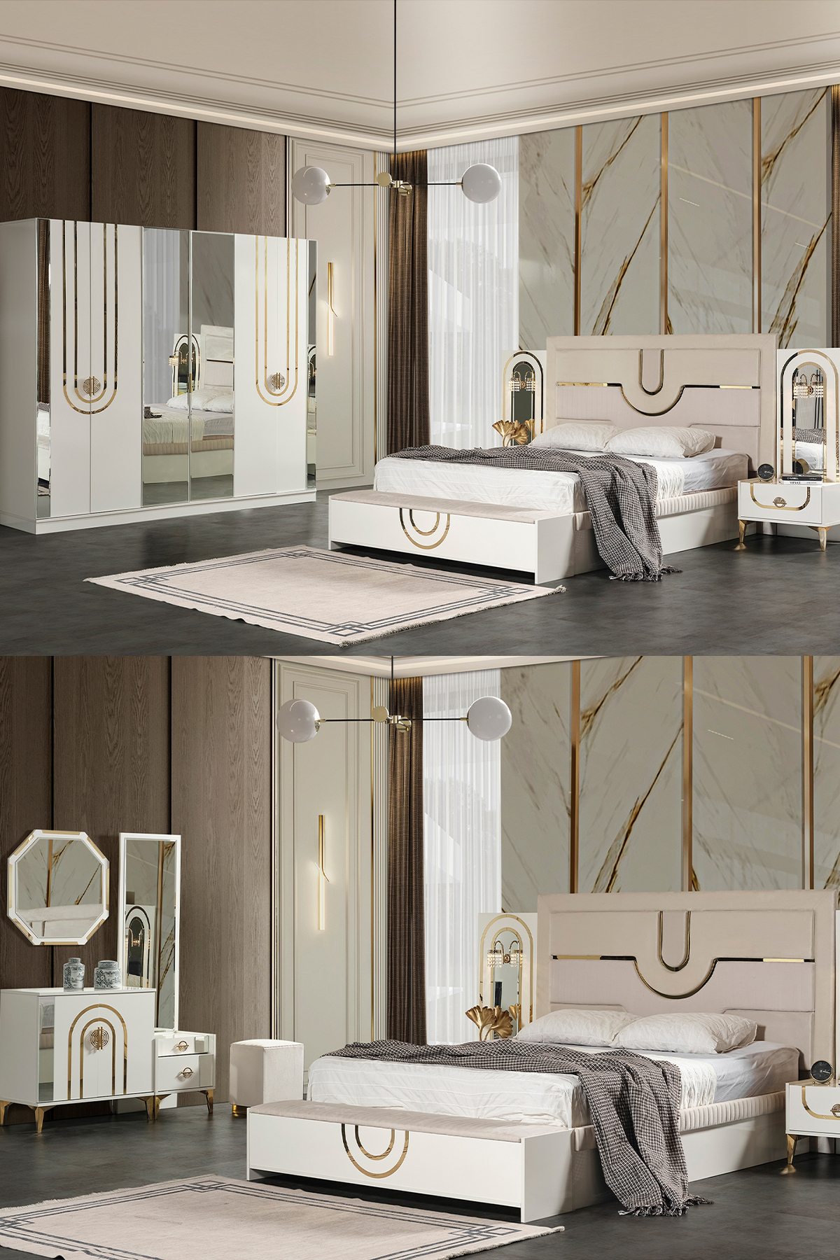 Ensemble de chambre à coucher Safir en aggloméré