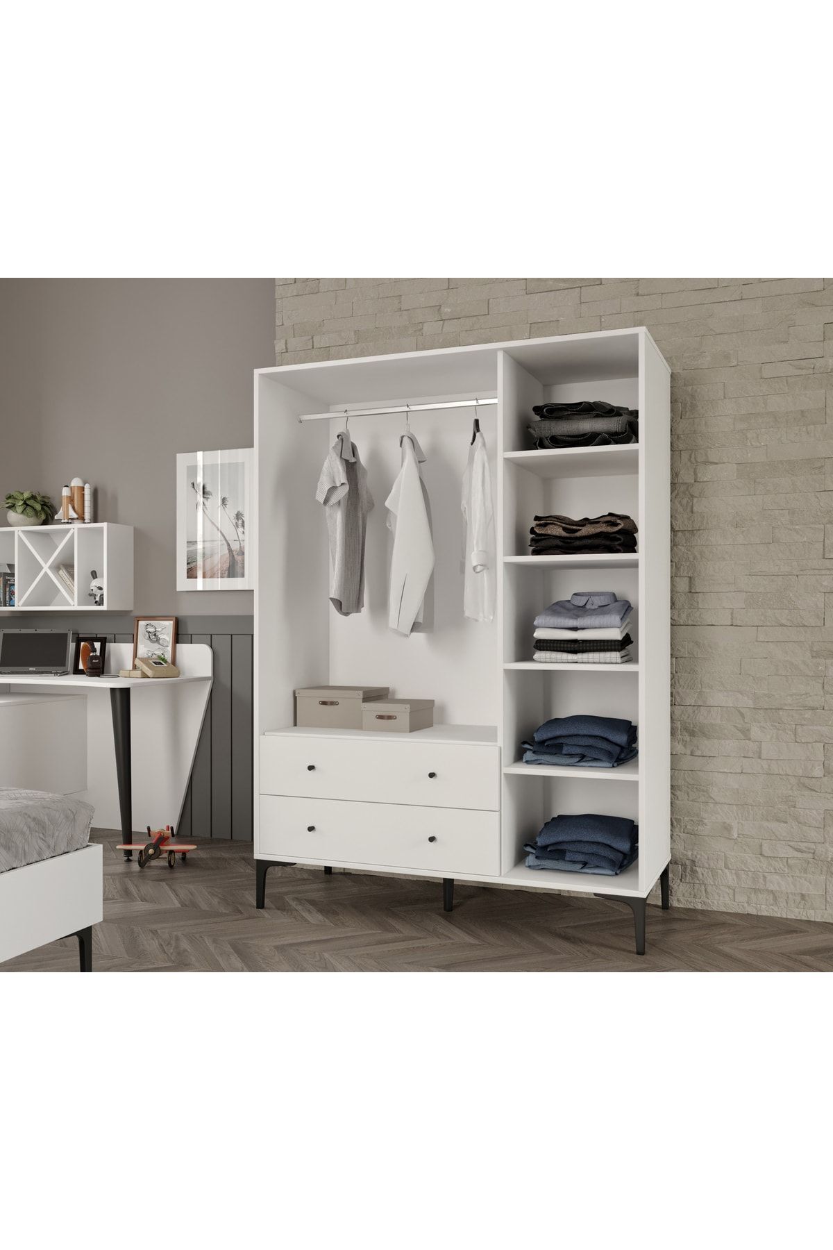 Ensemble de chambre d'adolescent Trio White L (MDF)